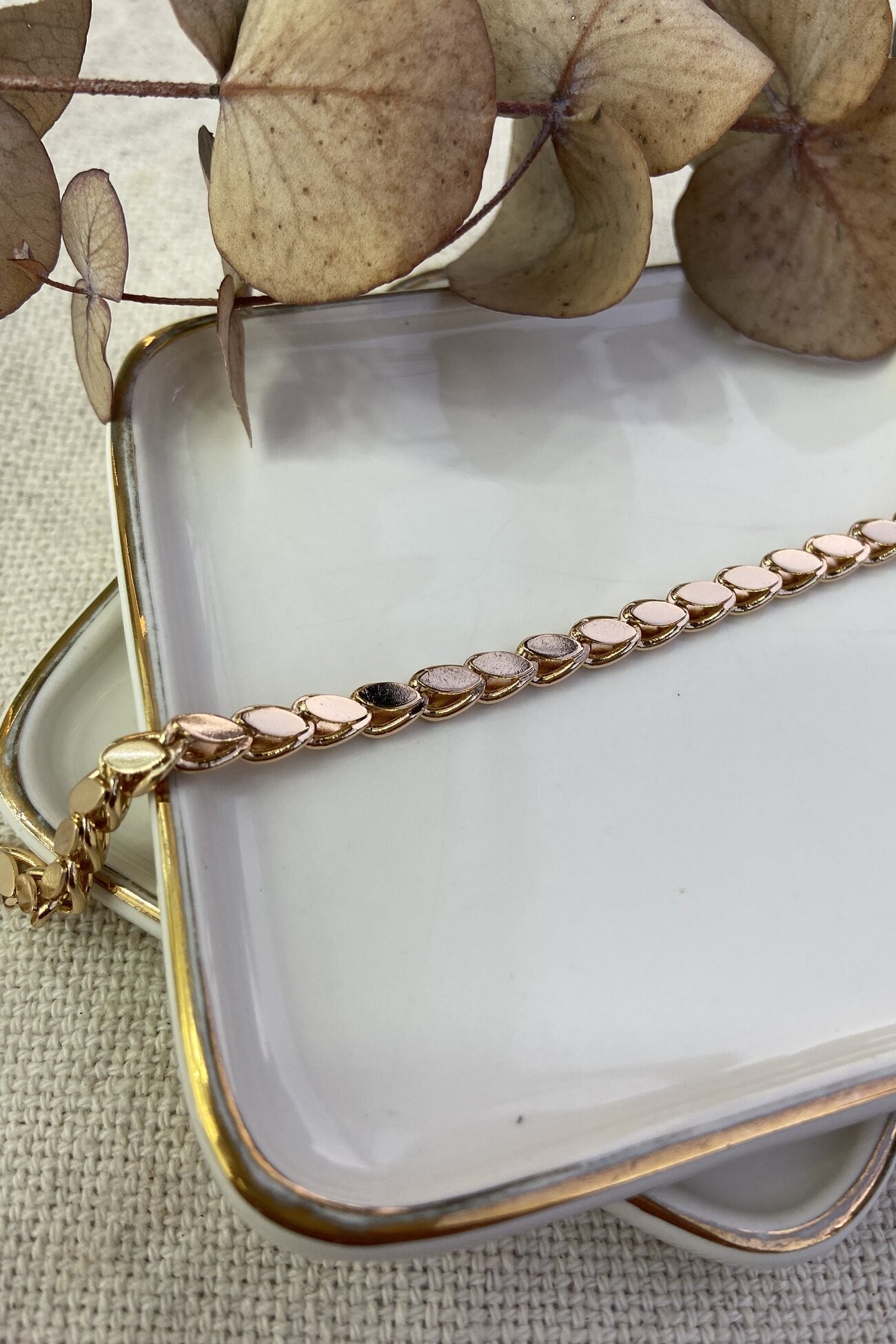 Özel Seri Arpa Zincir Bileklik 19cm