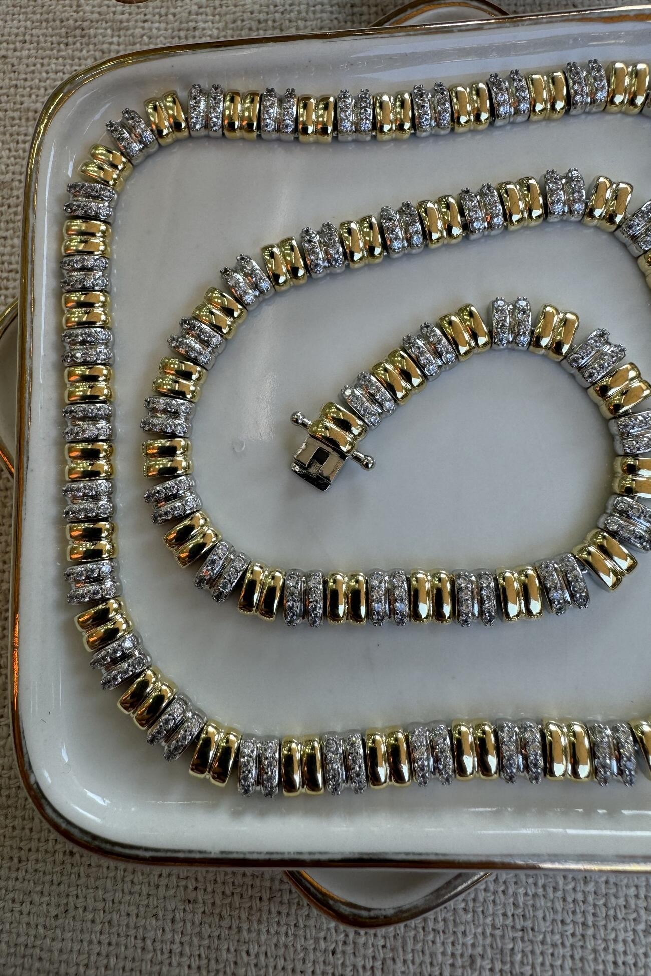 14K Altın Kalplama Leda Kolye 45cm