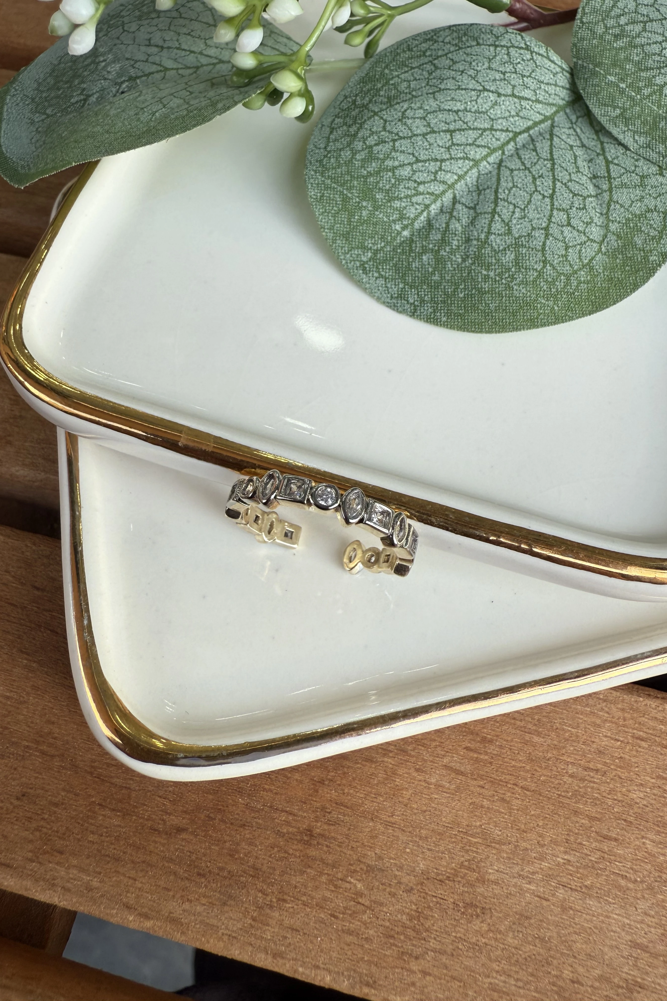 14K Altın Kaplama Geometrik Şekilli Tamtur Yüzük