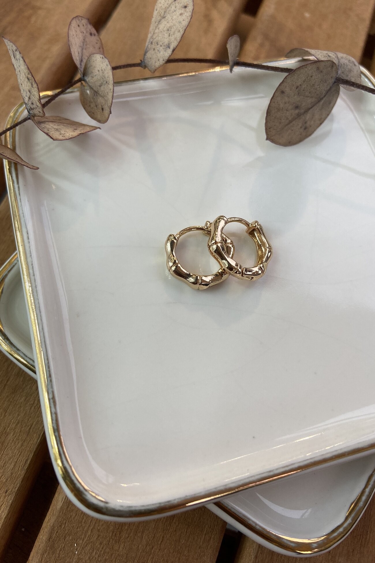 Özel Seri Minimal Kemik Küpe Rose Gold