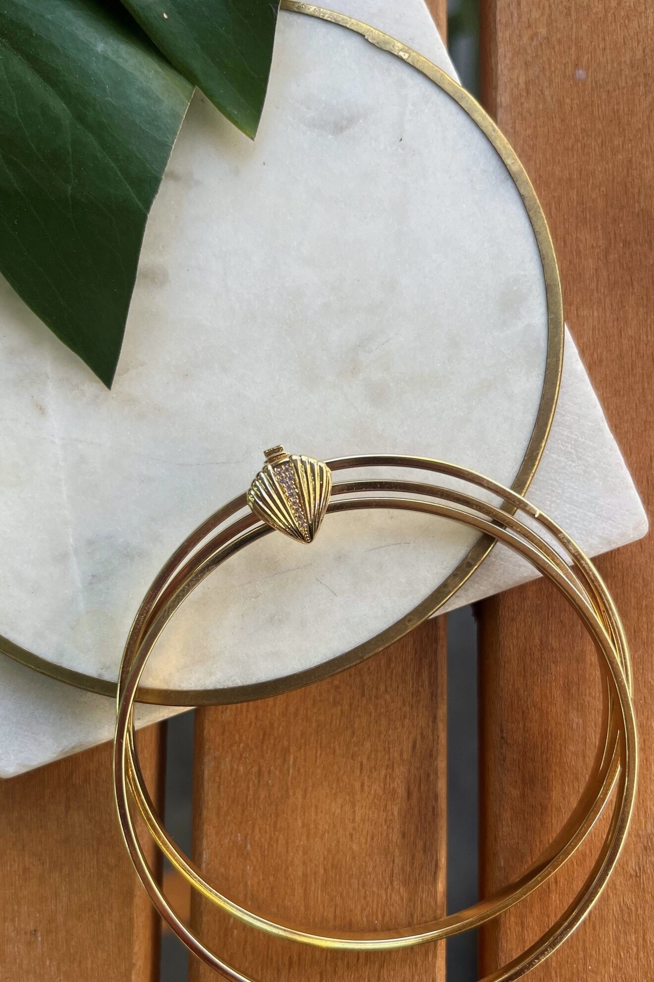 14K Altın Kaplama Deniz Kabuğu Charm