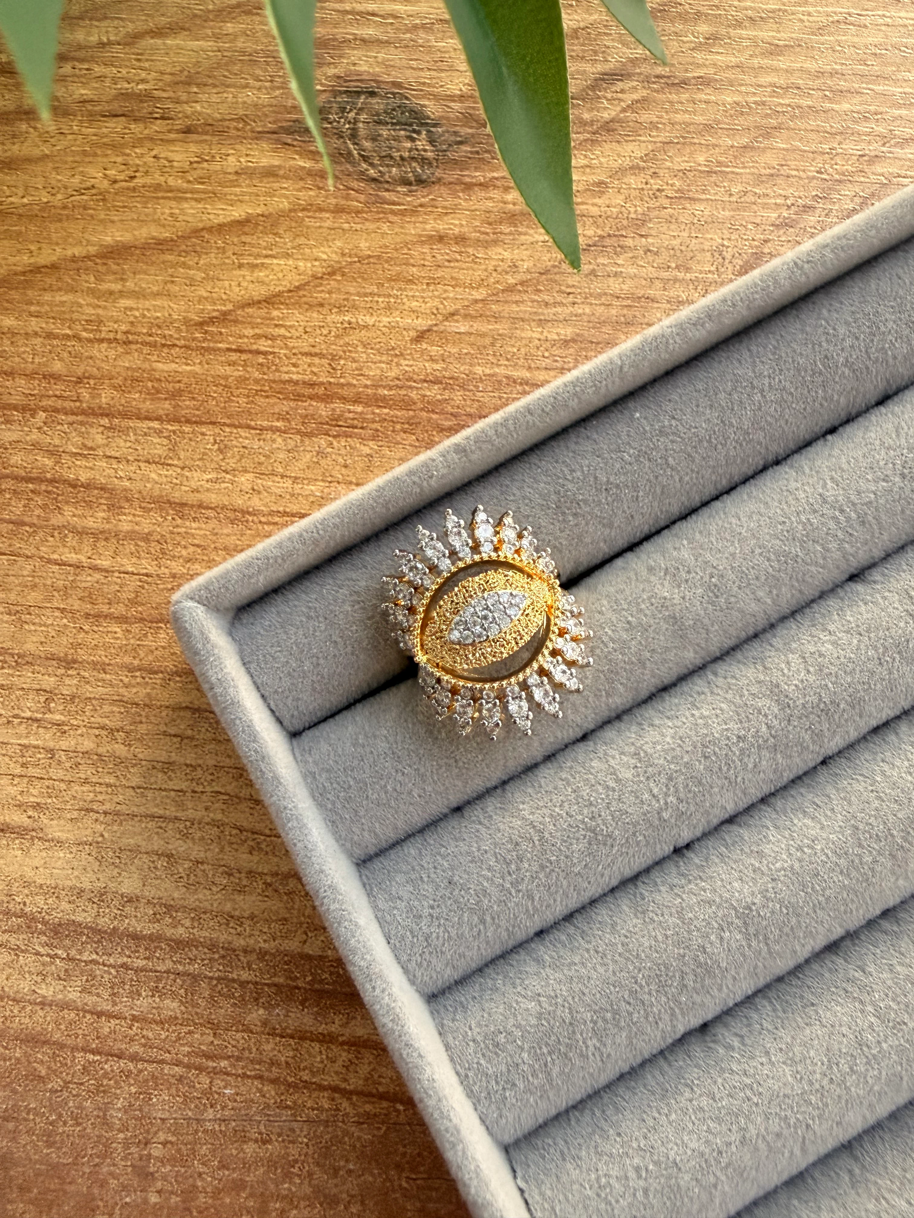 14K Altın Kaplama Alt & Üst Kirpik Yüzük