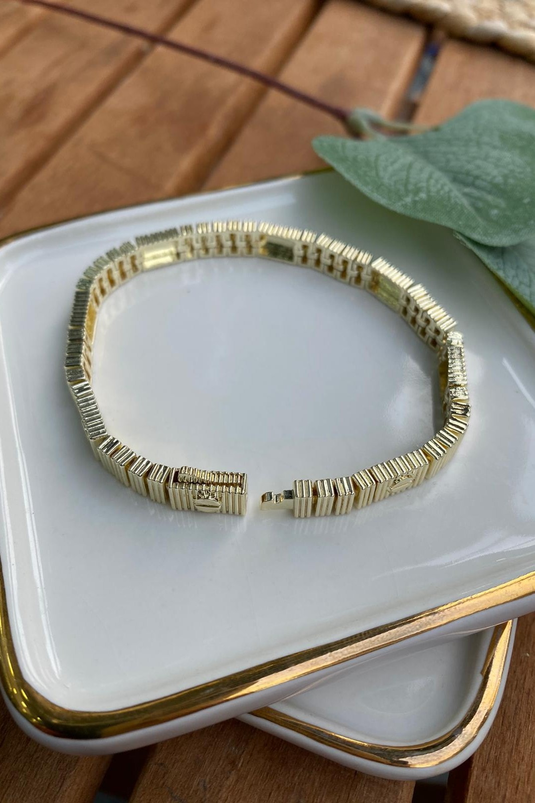 14k Altın Kaplama Marka Love Bileklik Gold 18 cm