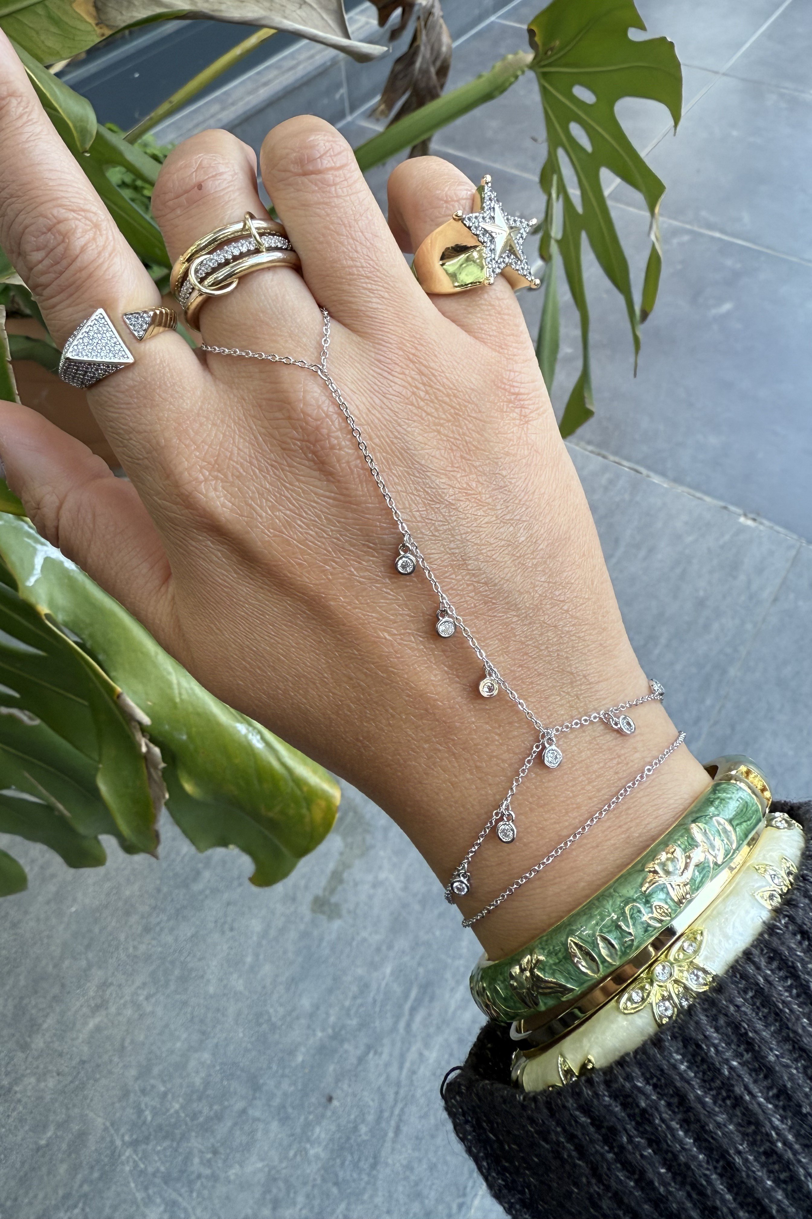 14K Altın Kaplama Yuvarlak Taşlı Şahmeran Silver