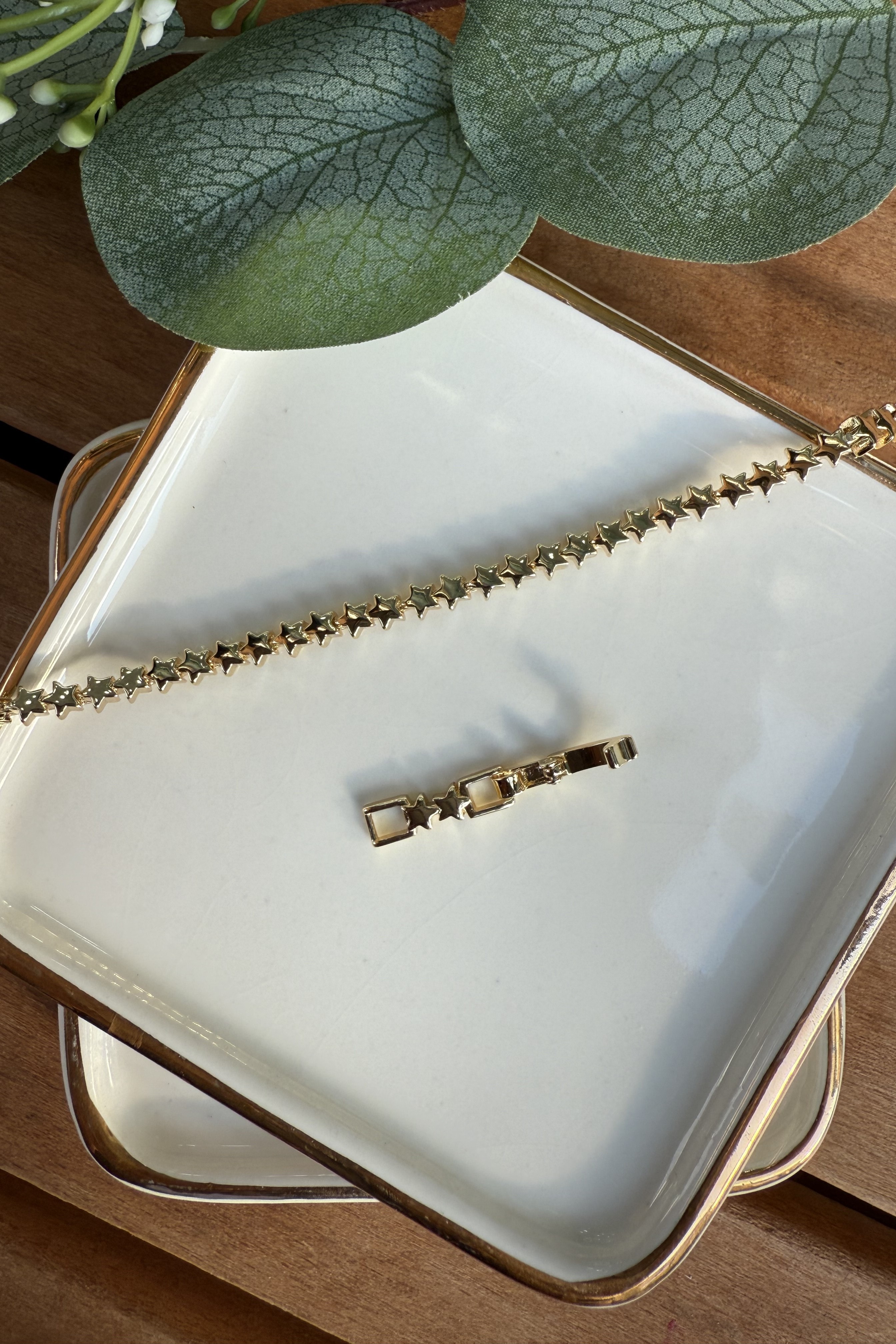 14K Altın Kaplama Sıralı Minik Yıldızlar Kolye 44+2cm