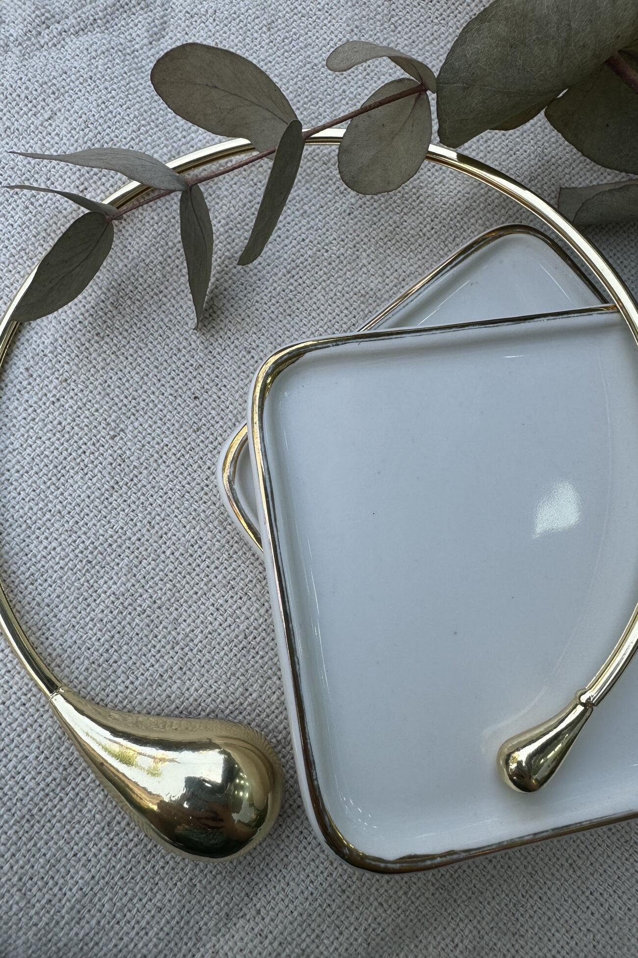 14K Altın Kaplama Damla Choker