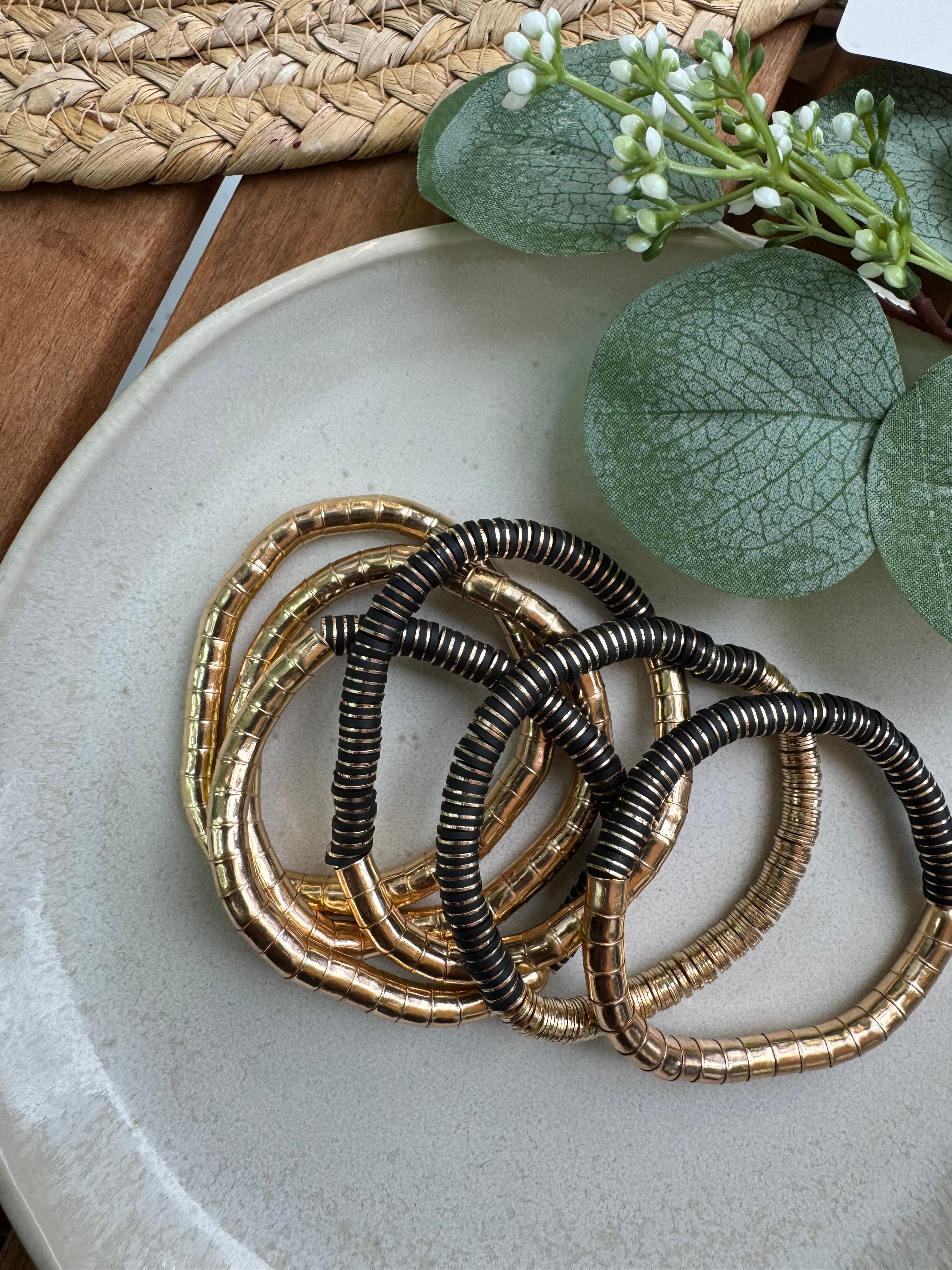 ZR Model 6'lı Gold Kombin Lastikli Bileklik 