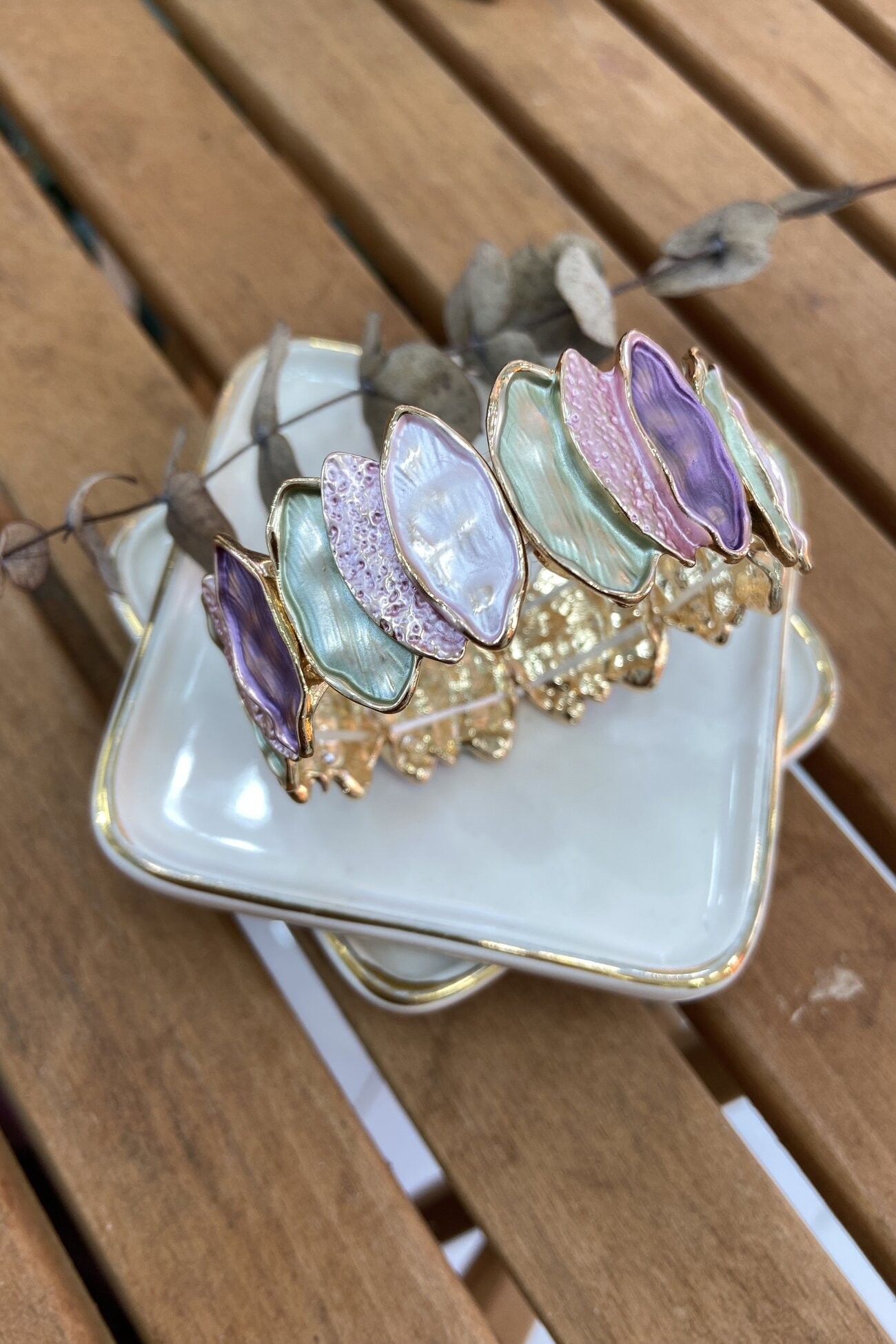 14K Altın Kaplama Floral Serisi Bilezik