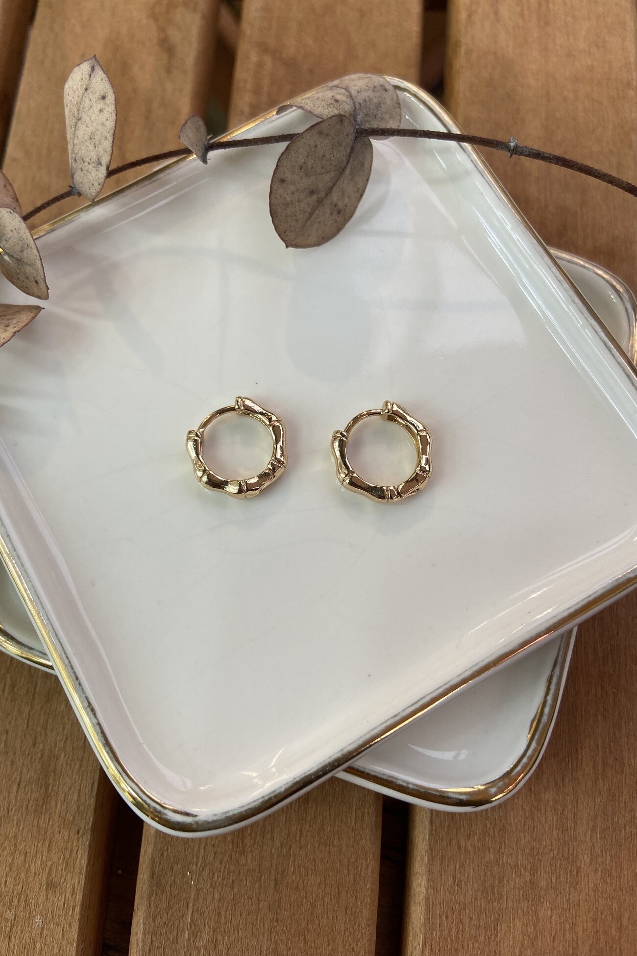 Özel Seri Minimal Kemik Küpe Rose Gold