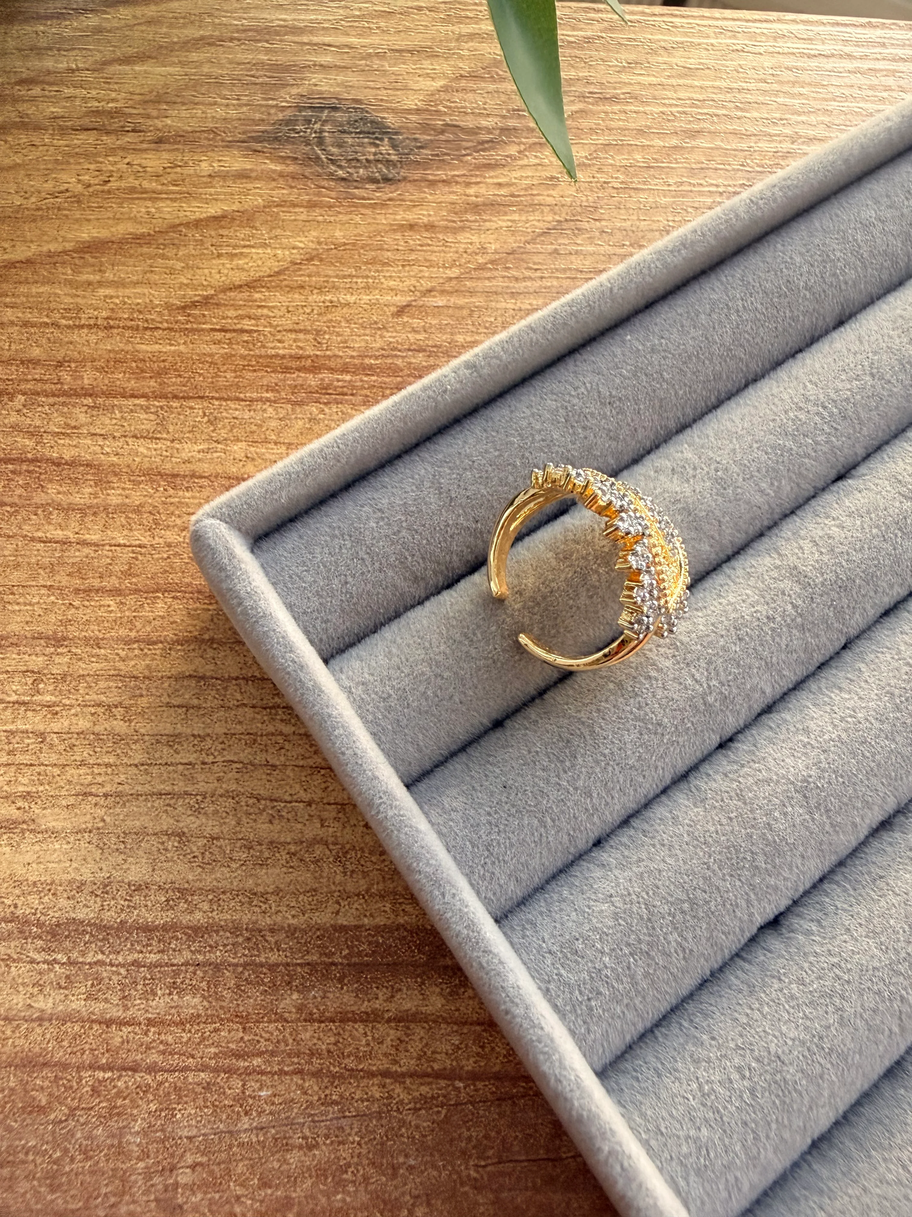 14K Altın Kaplama Alt & Üst Kirpik Yüzük