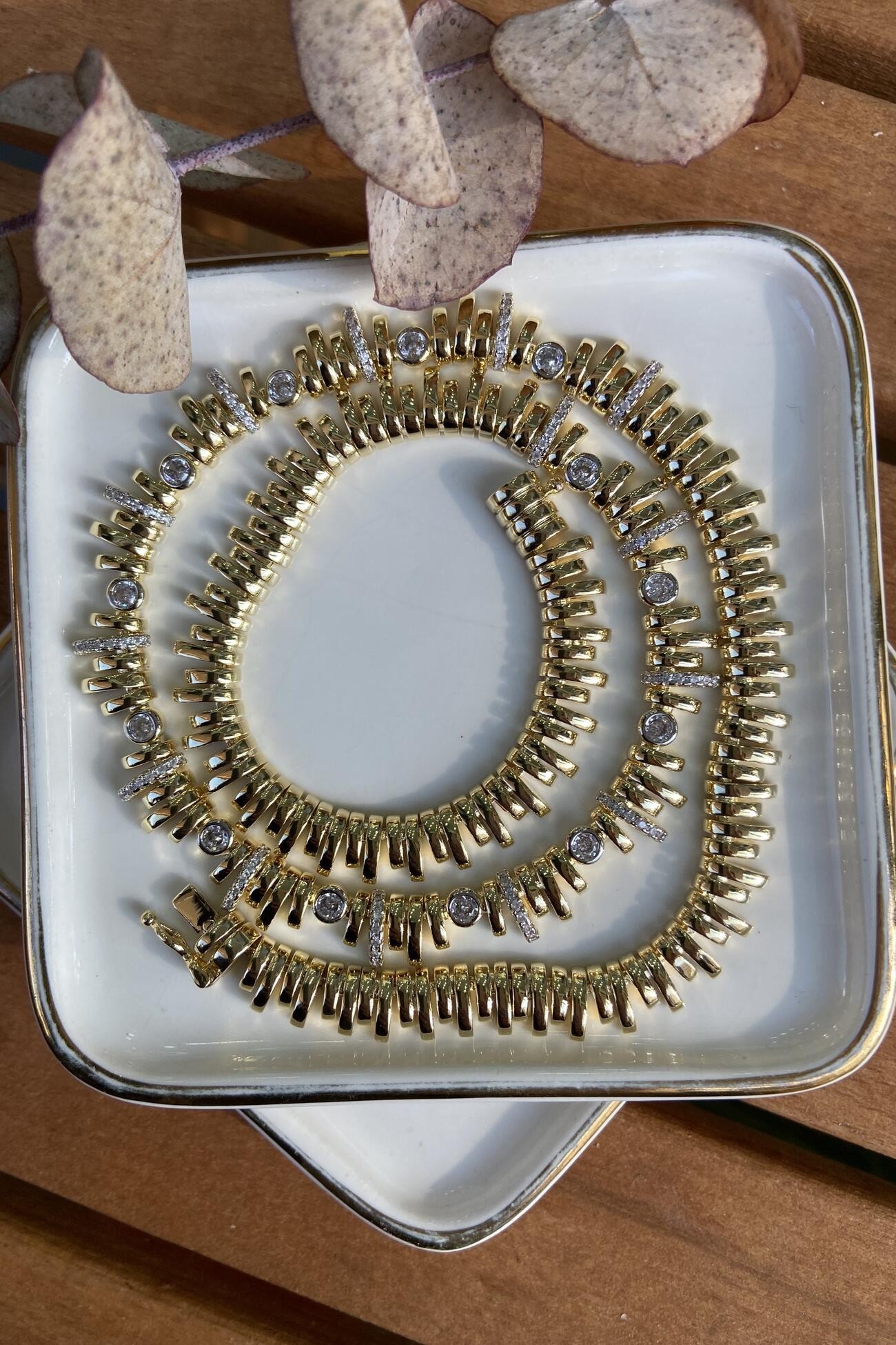 14K Altın Kaplama Olivia Kolye 45 cm