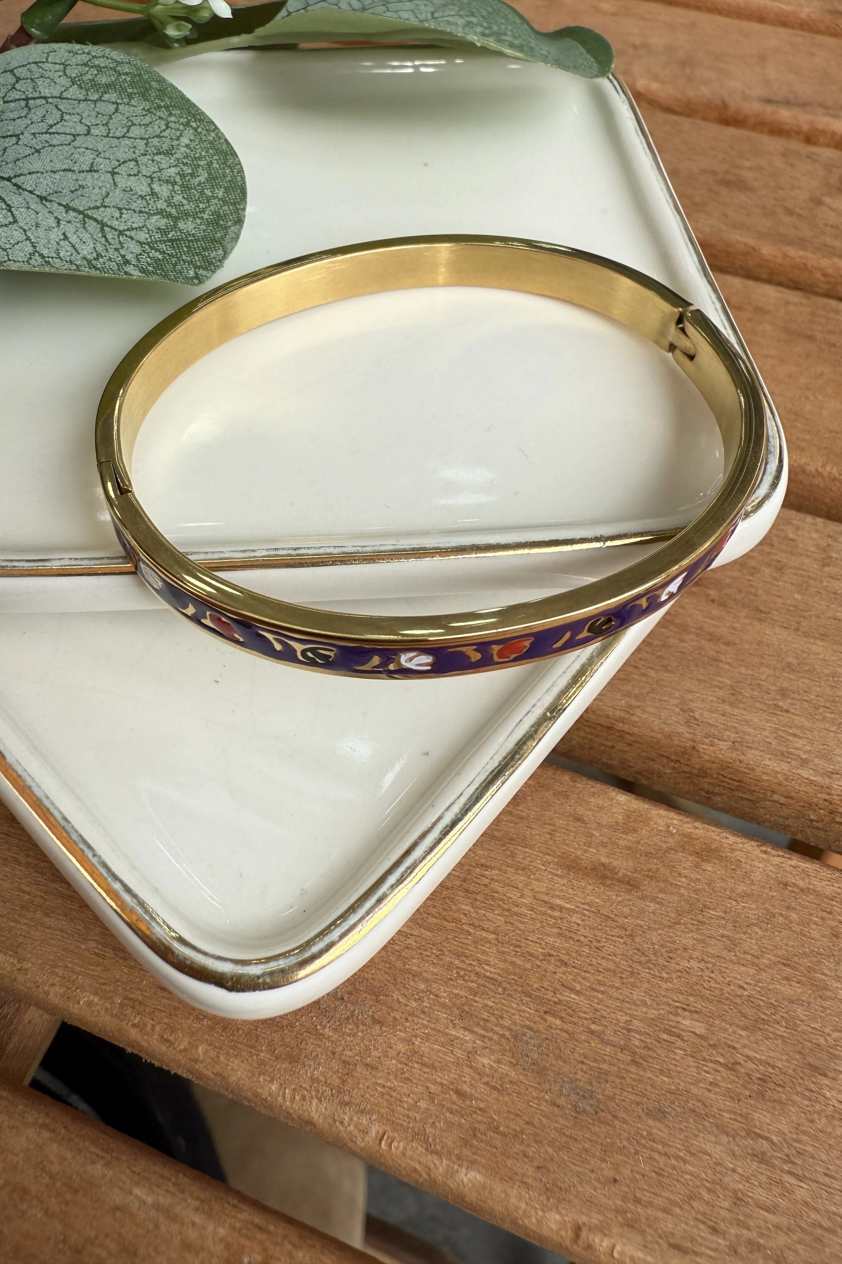 Çelik Art Koleksiyonu Mineli Bilezik 5.8cm