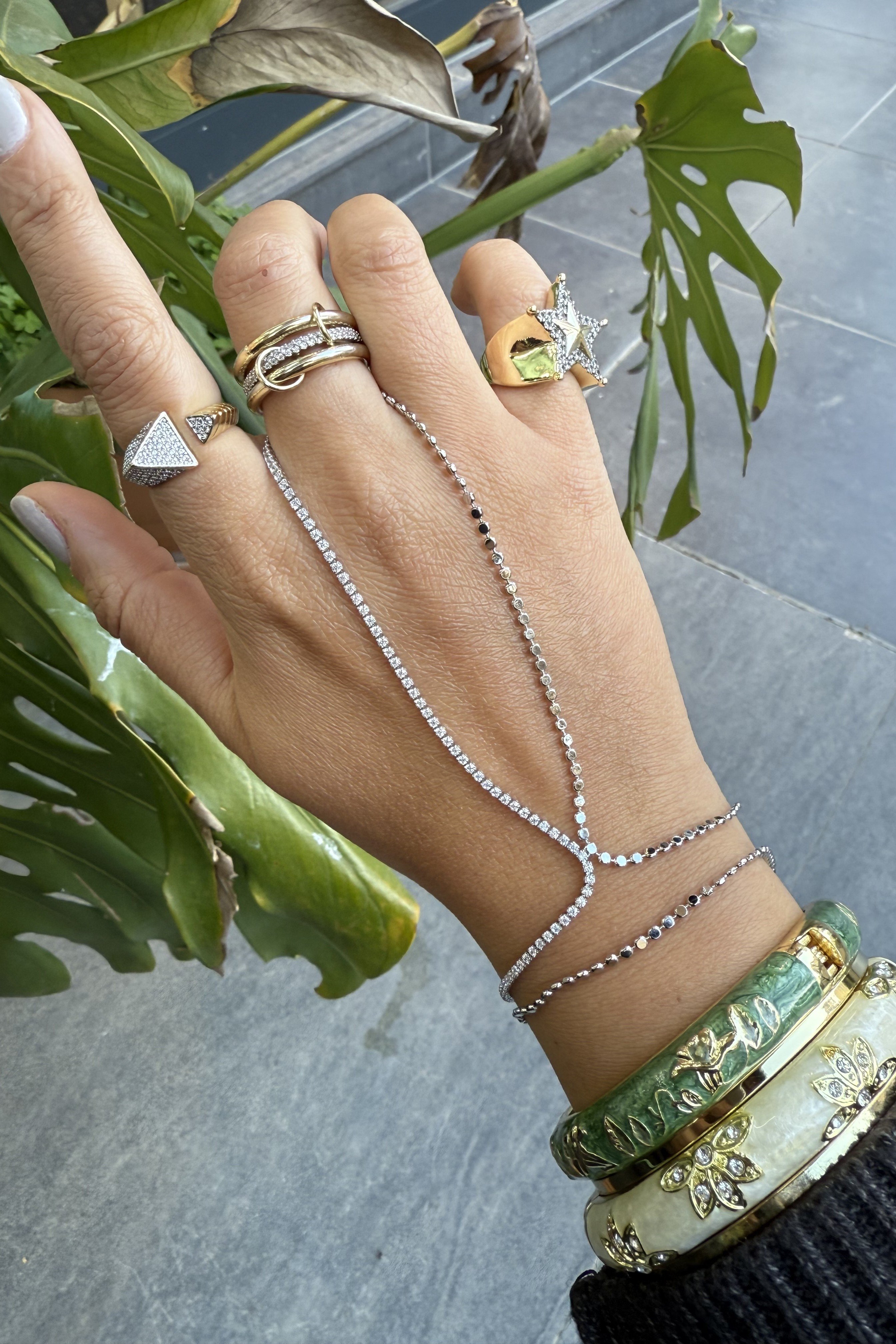 14K Altın Kaplama Su Yolu & Ezme Zincir Şahmeran Silver