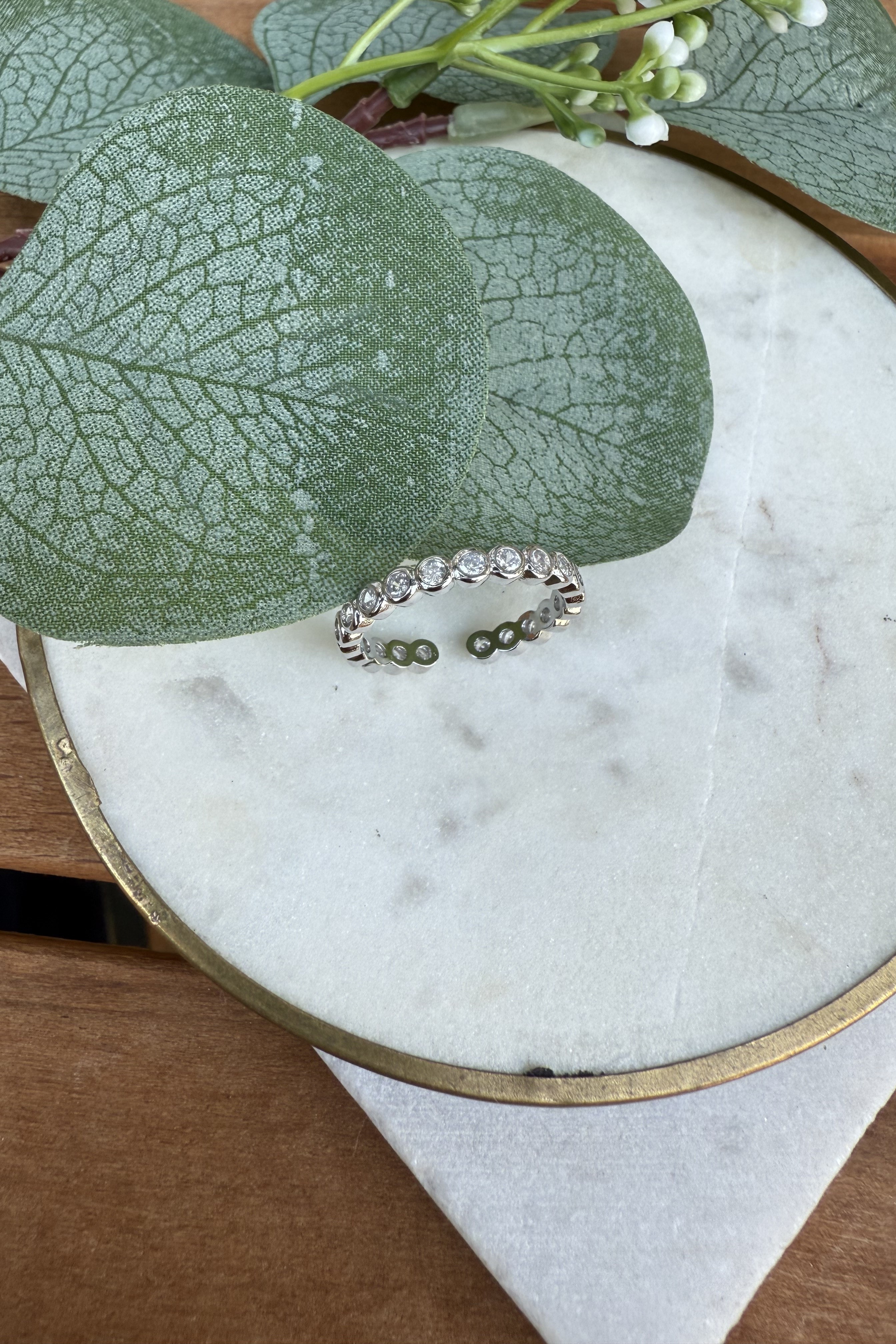14K Altın Kaplama Orta Boy Tamtur Yüzük Silver
