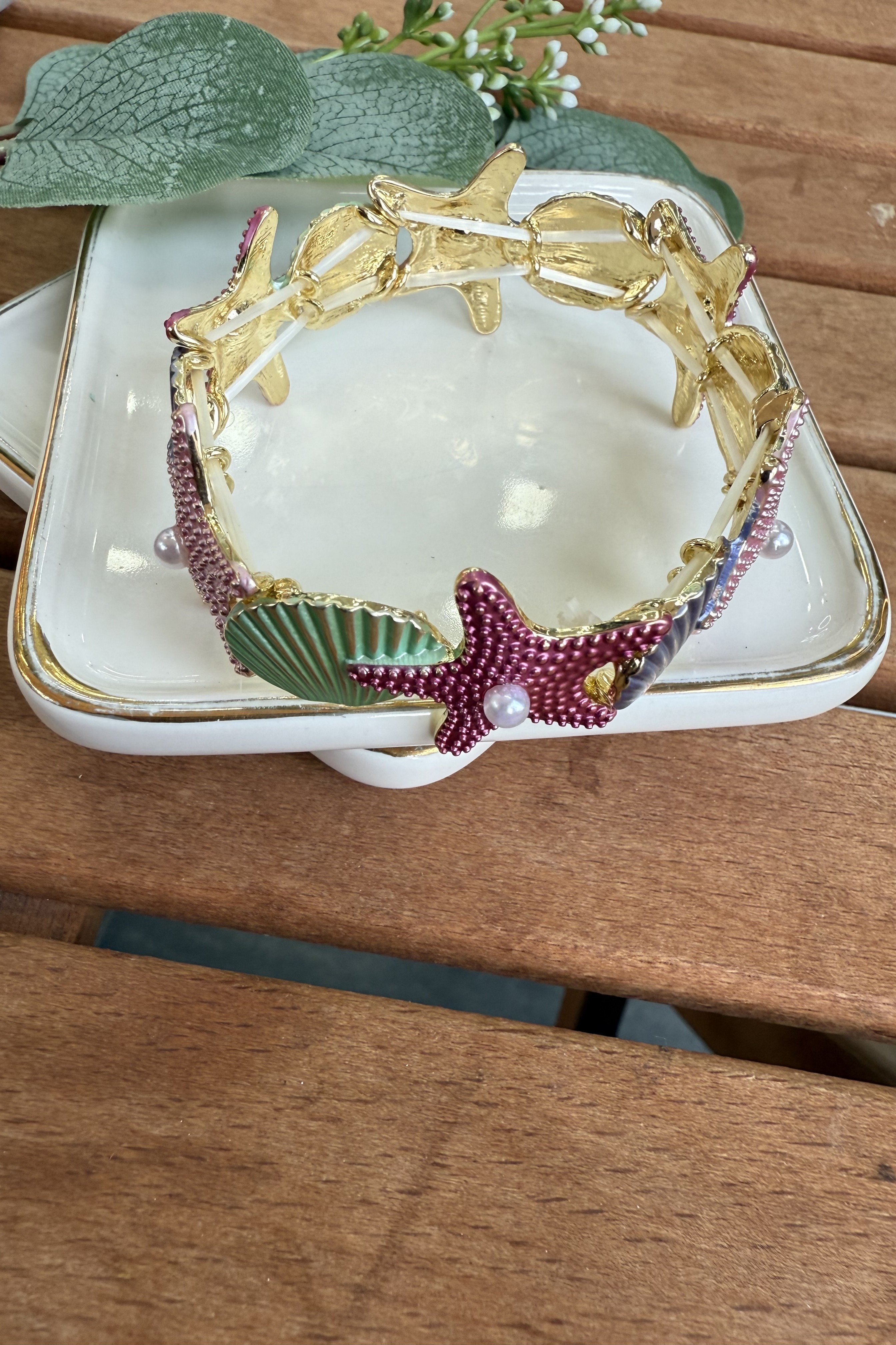 14K Altın Kaplama Floral Serisi Bilezik