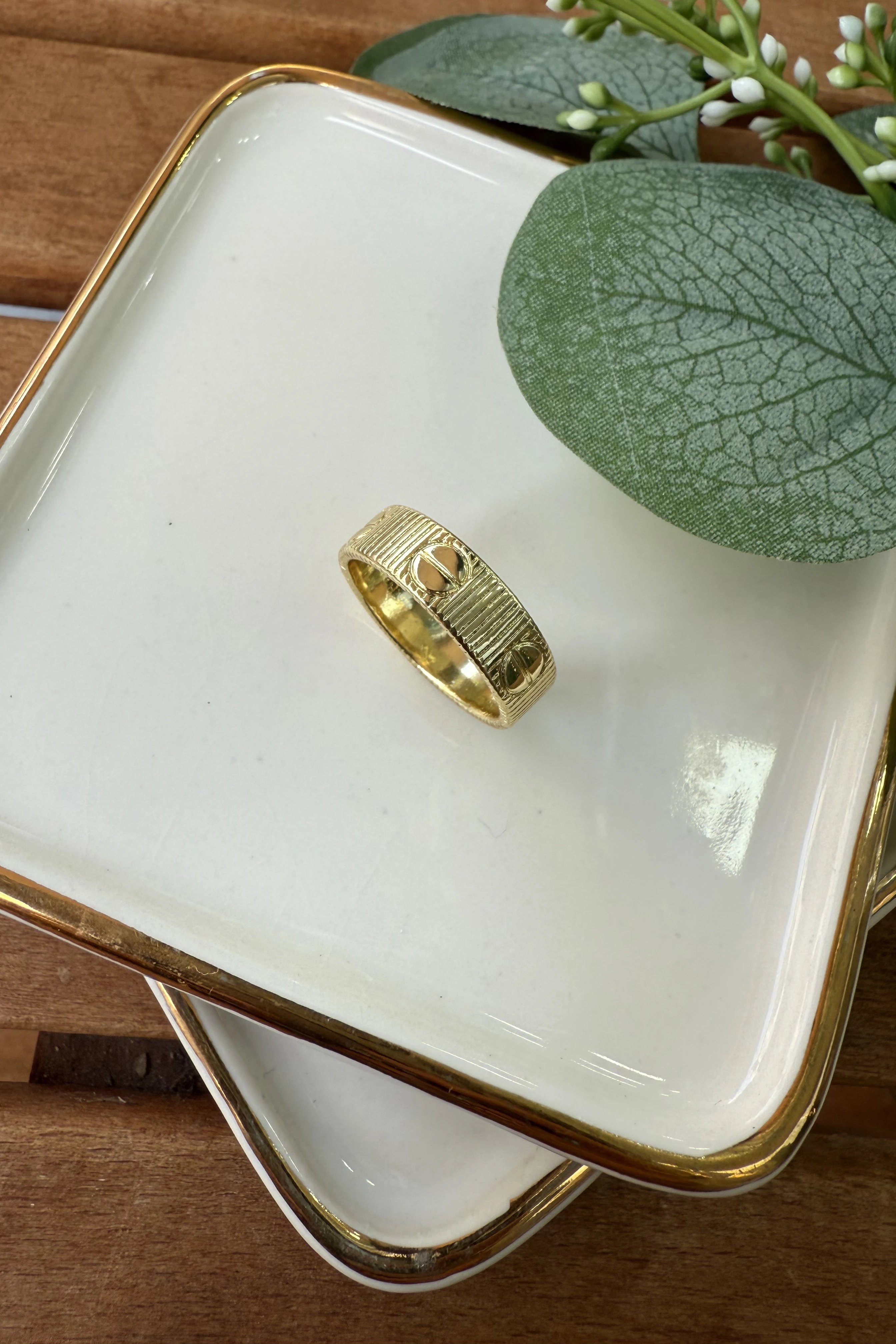 14K Altın Kaplama Marka Love Yüzük Gold