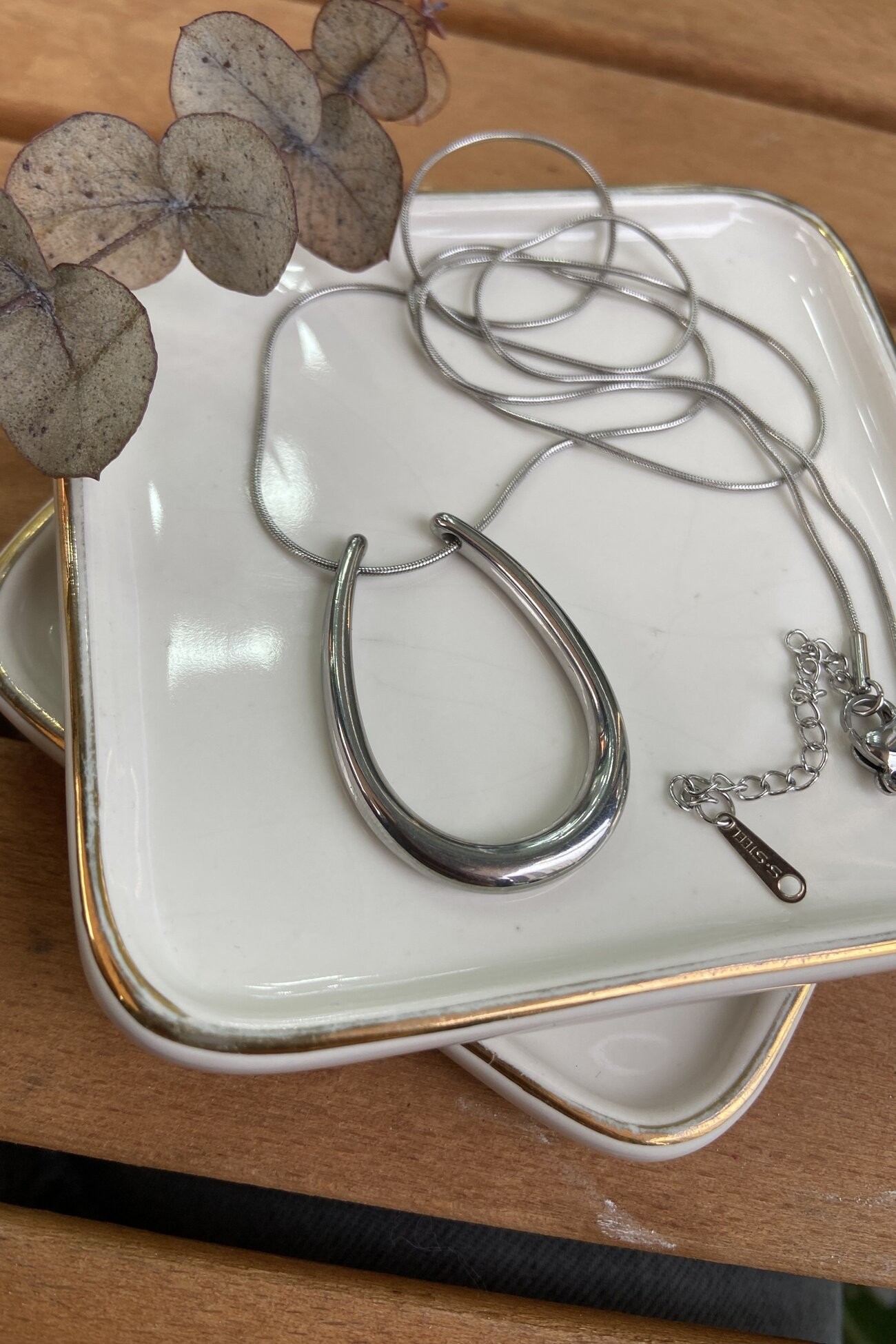 Çelik Nal Kolye Silver 86 cm