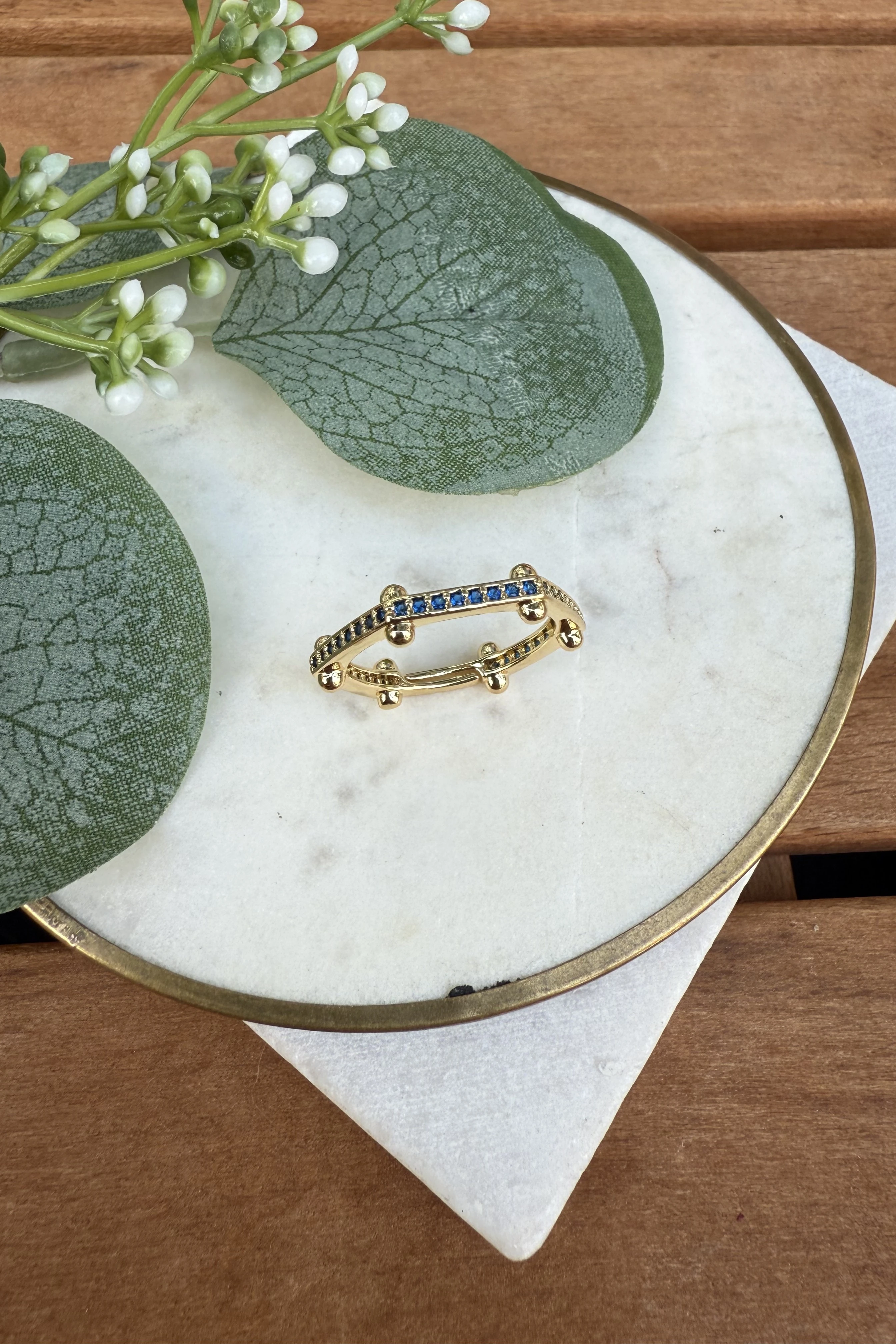 14K Altın Kaplama Laci Taşlı Marka Yüzük