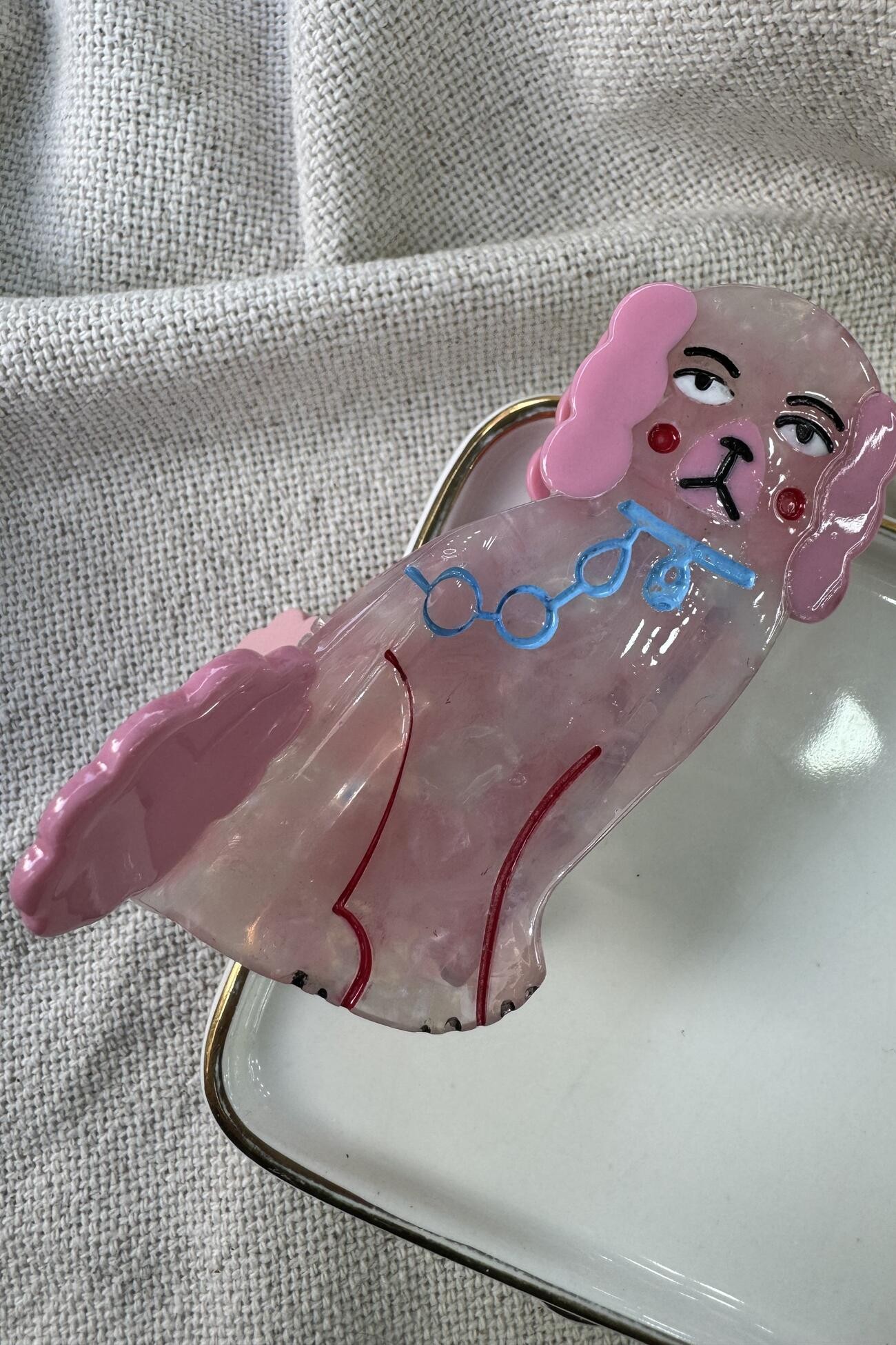Kemik Pembe Süslü Köpek Toka