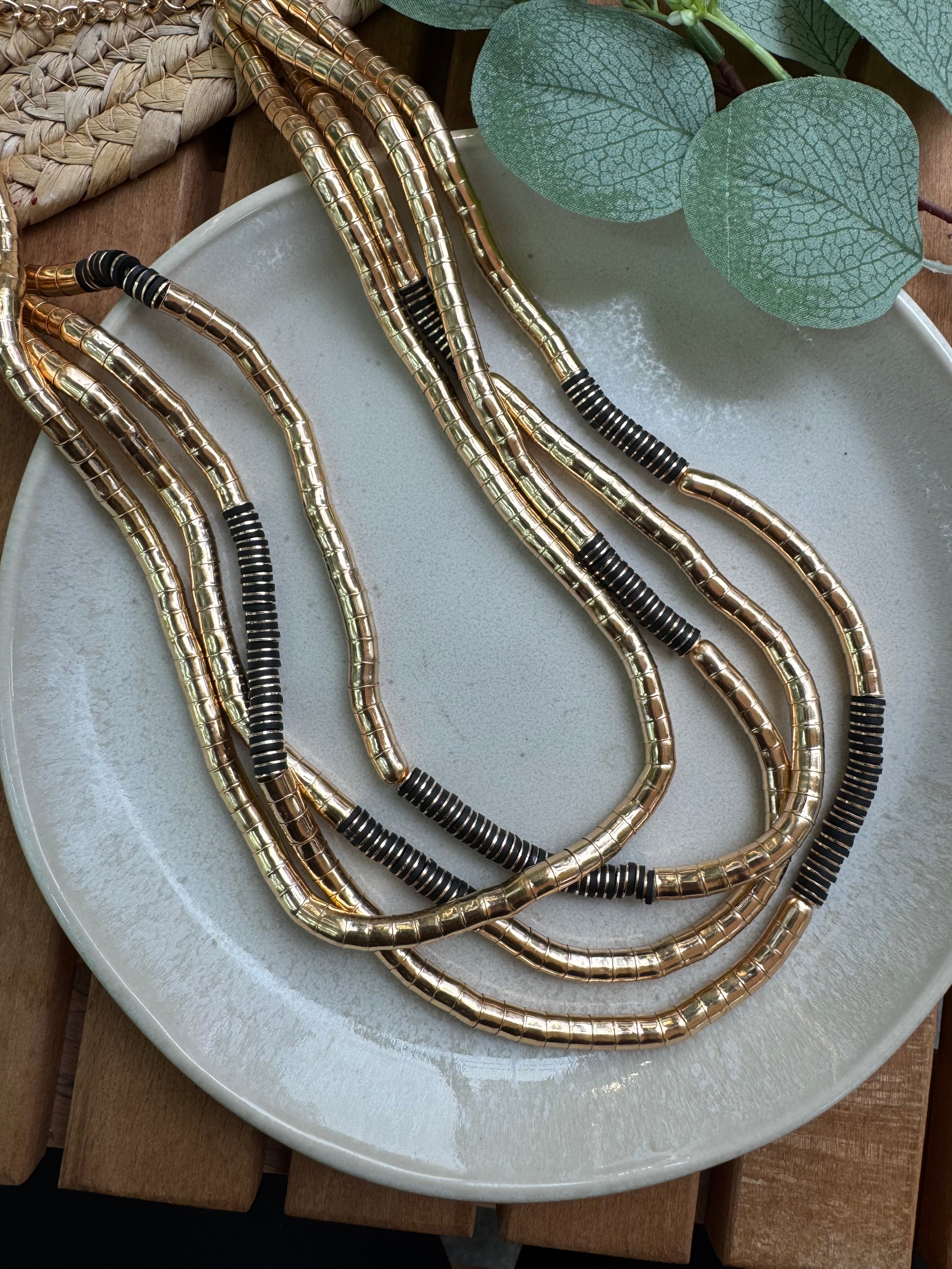 ZR Model Çok Parçalı Gold Kombin Kolye 55cm