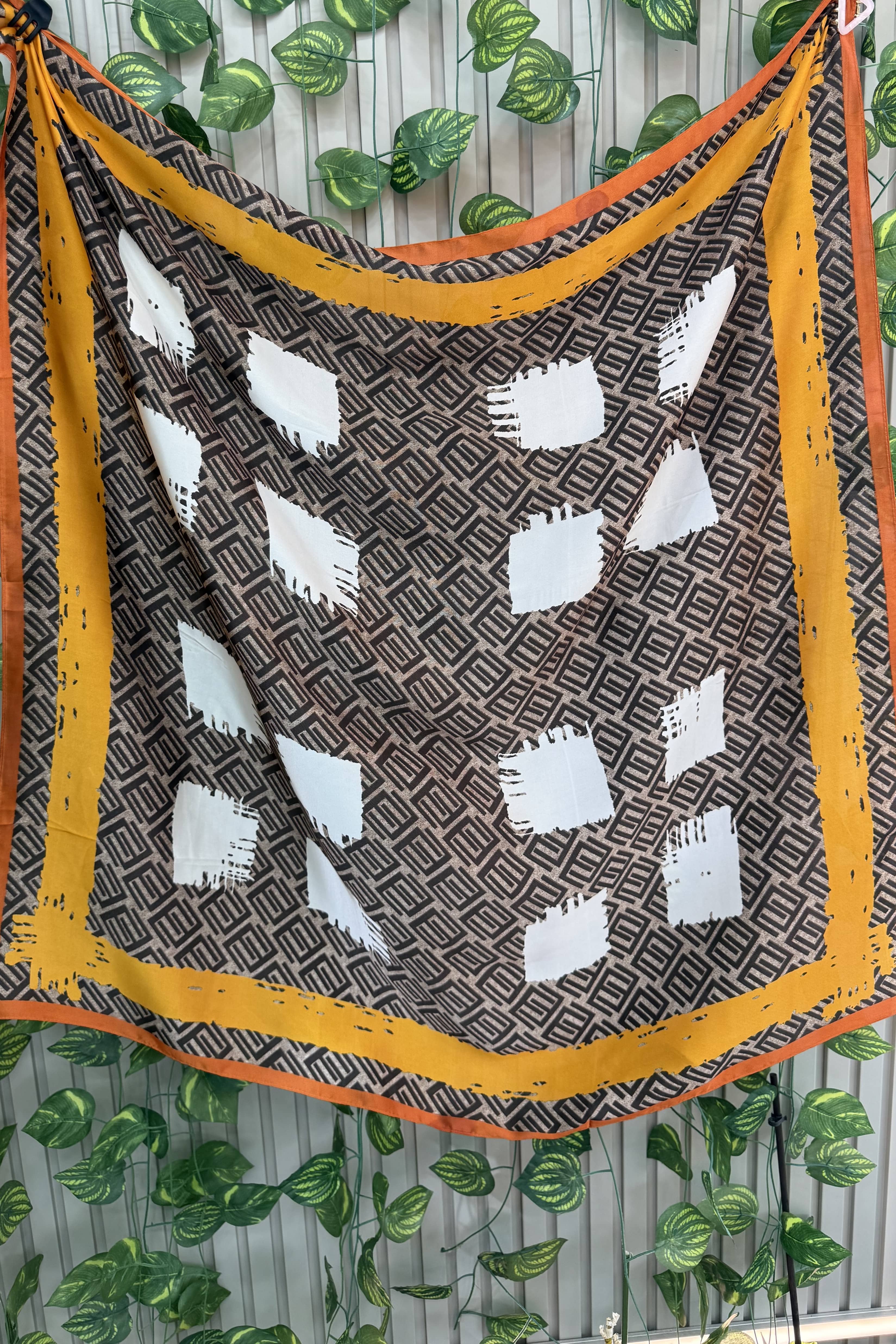 Kahve Logo Detaylı Fular 90*90cm