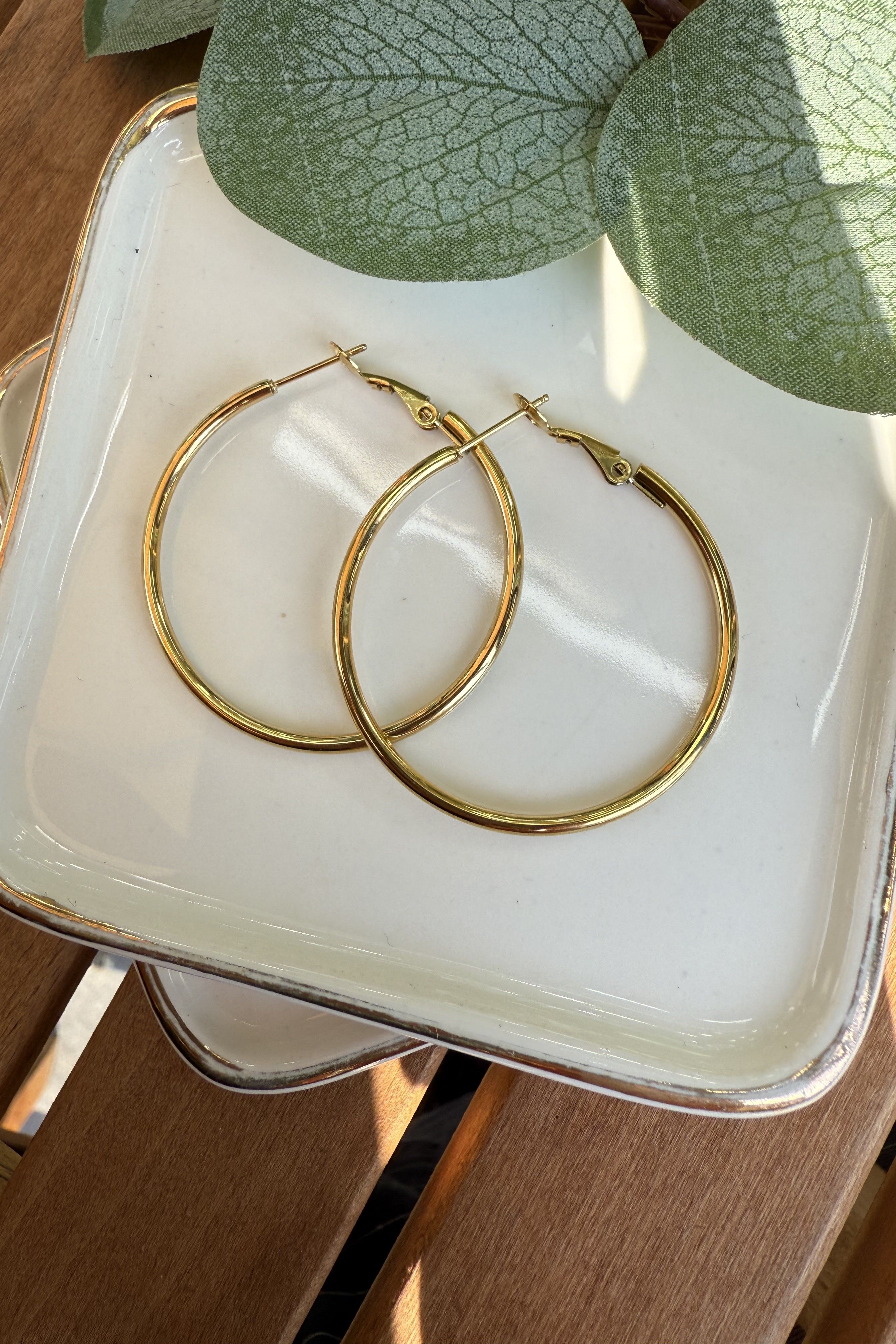 Çelik Halka Küpe Gold (Çap:4cm)