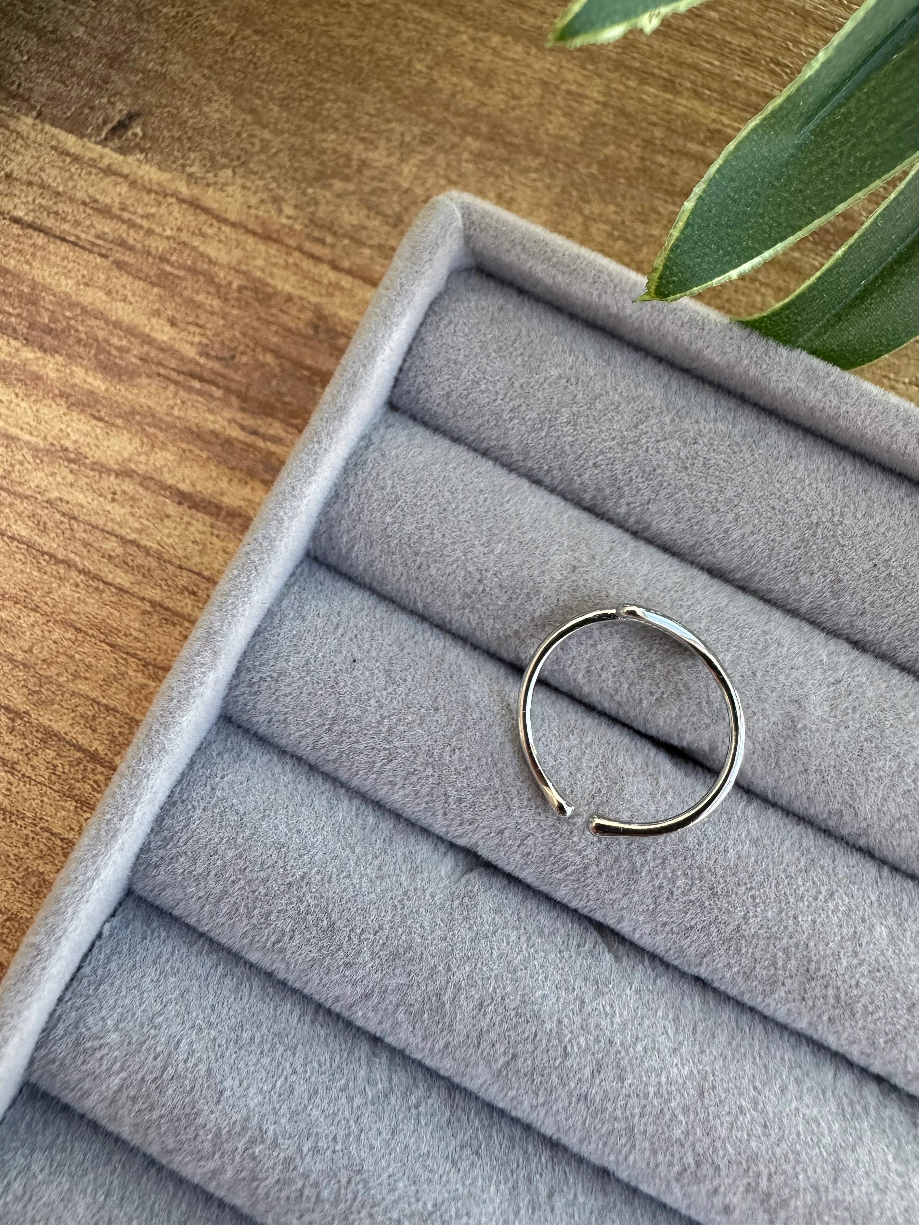 14K Altın Kaplama Minimal Dalga Yüzük Silver