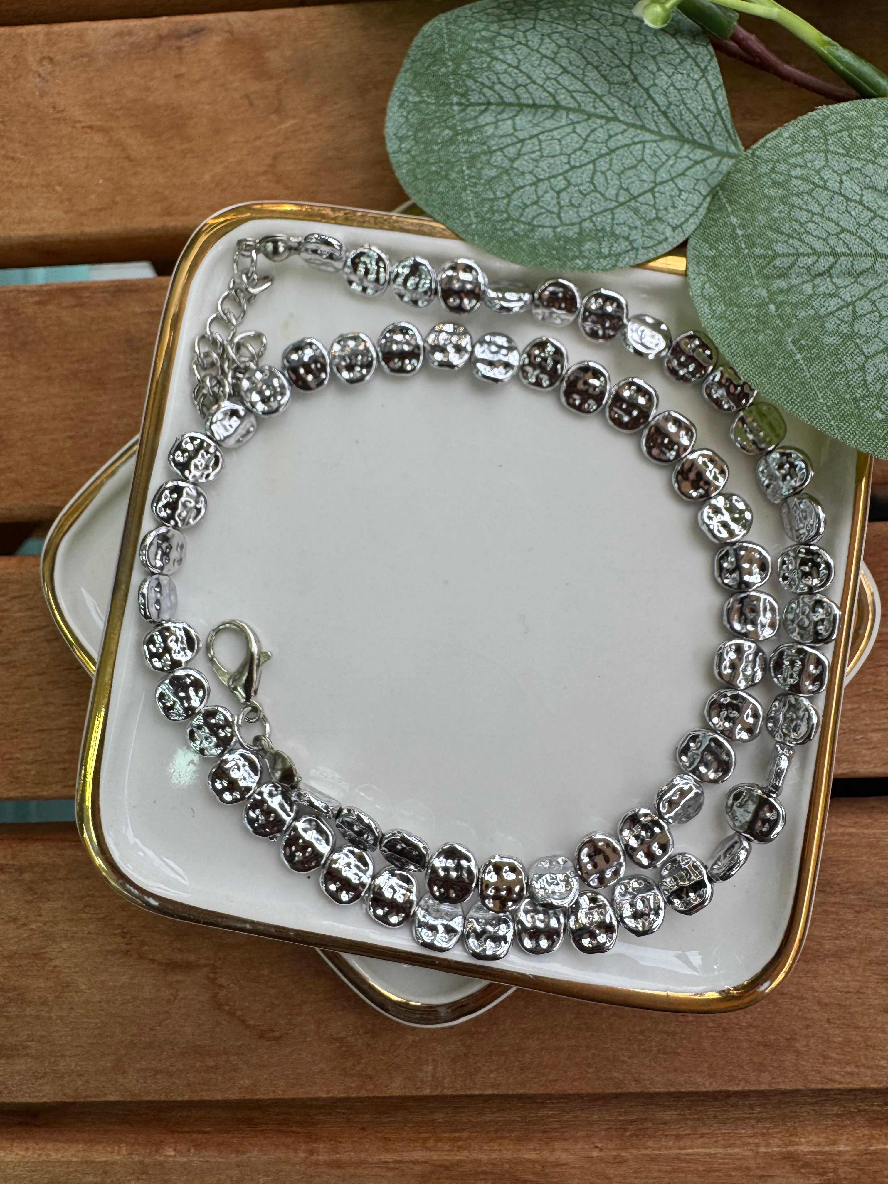 Dövme Plakalar Kolye Silver 40+5cm