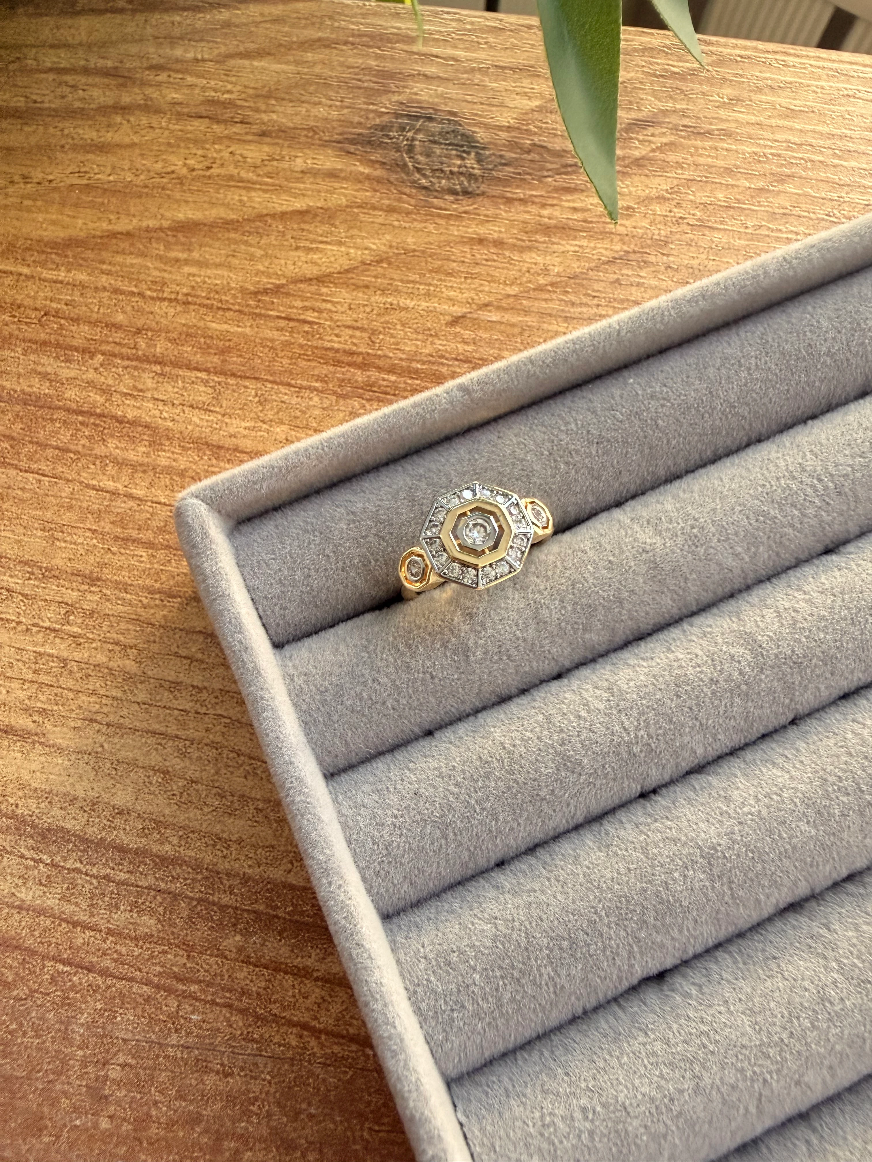 14K Altın Kaplama Elmas Kesim Yüzük