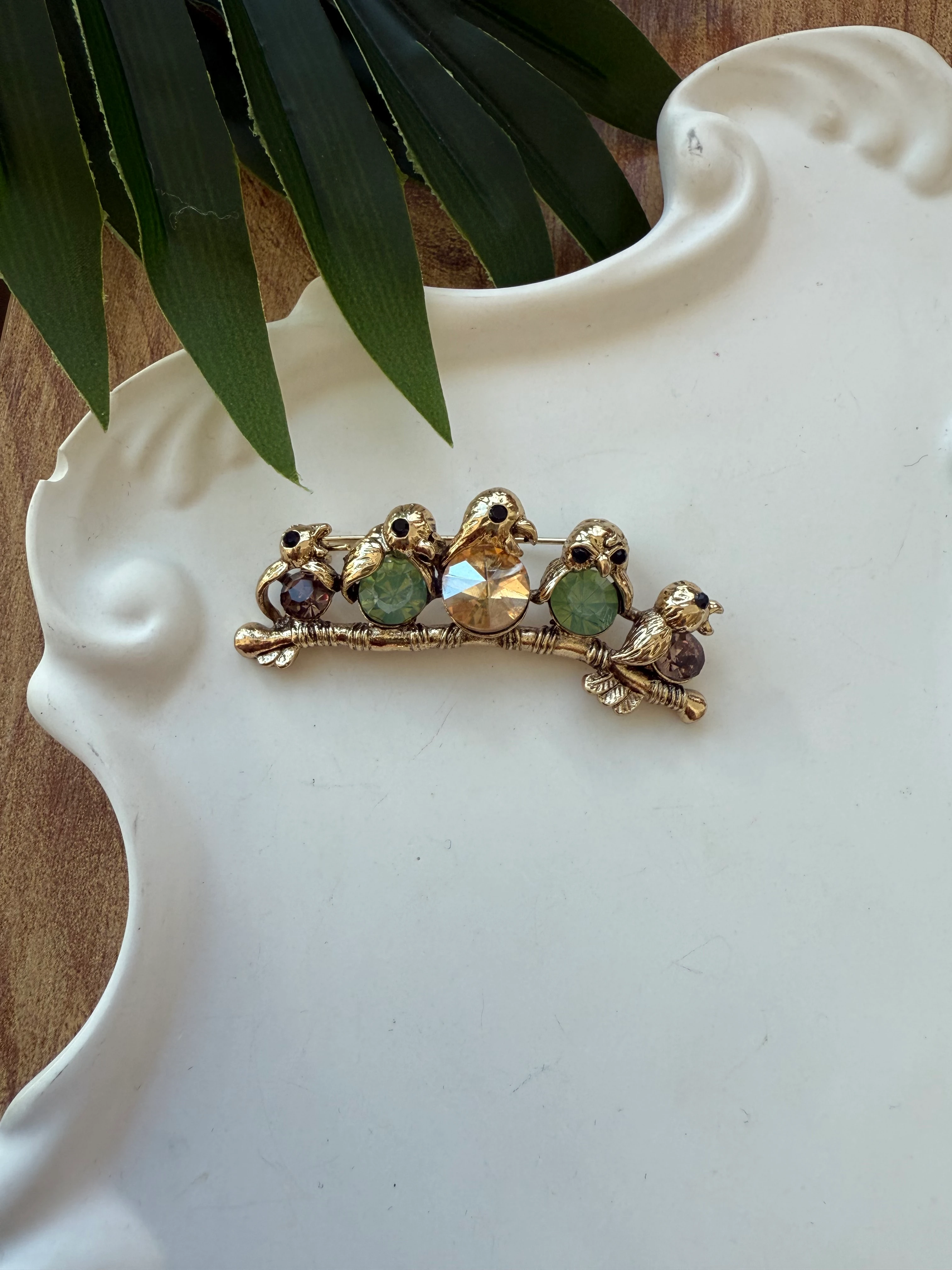 Taşlı Kuşlar Broş