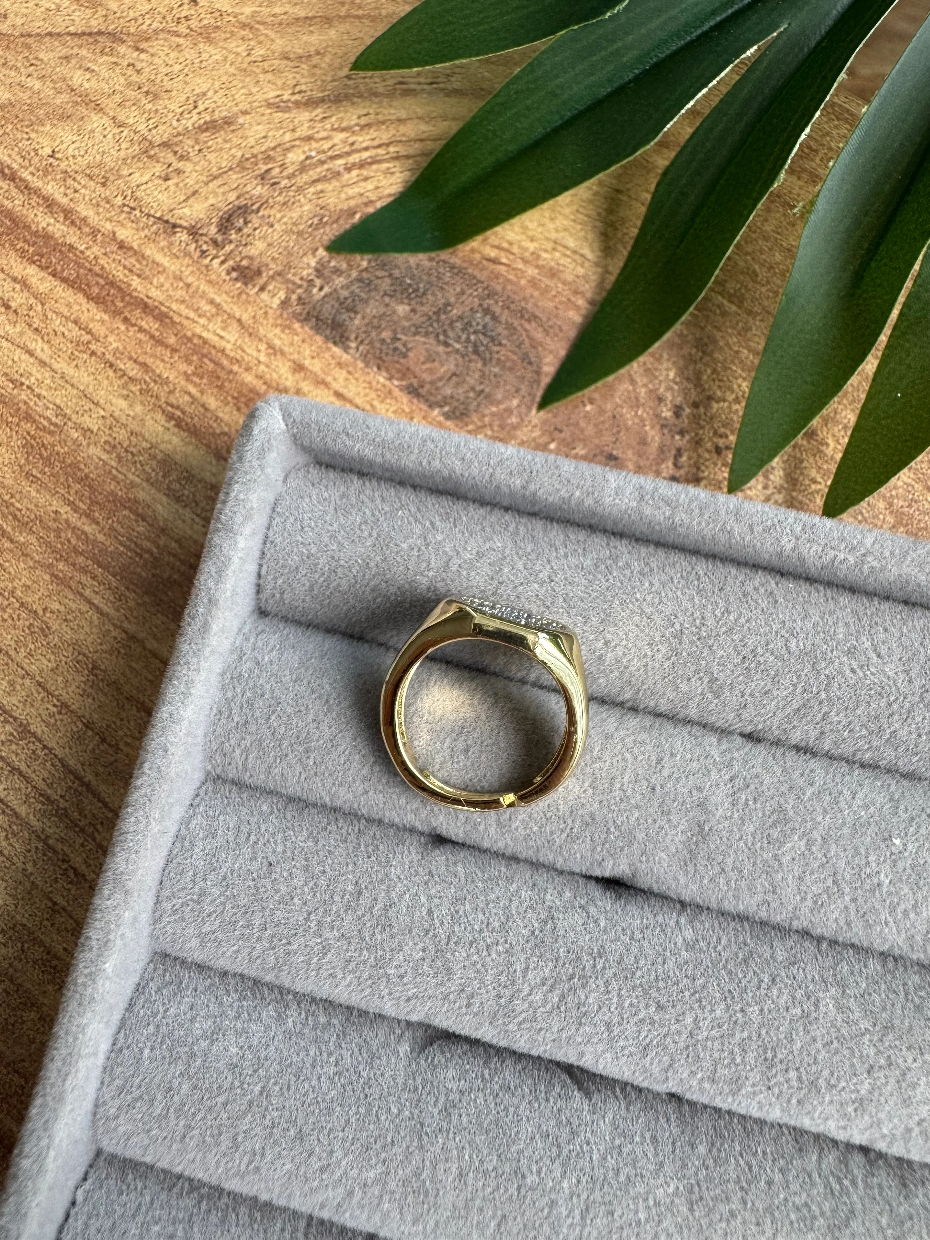 14K Altın Kaplama Ortası Silver Taşlı Serçe Parmak Yüzüğü