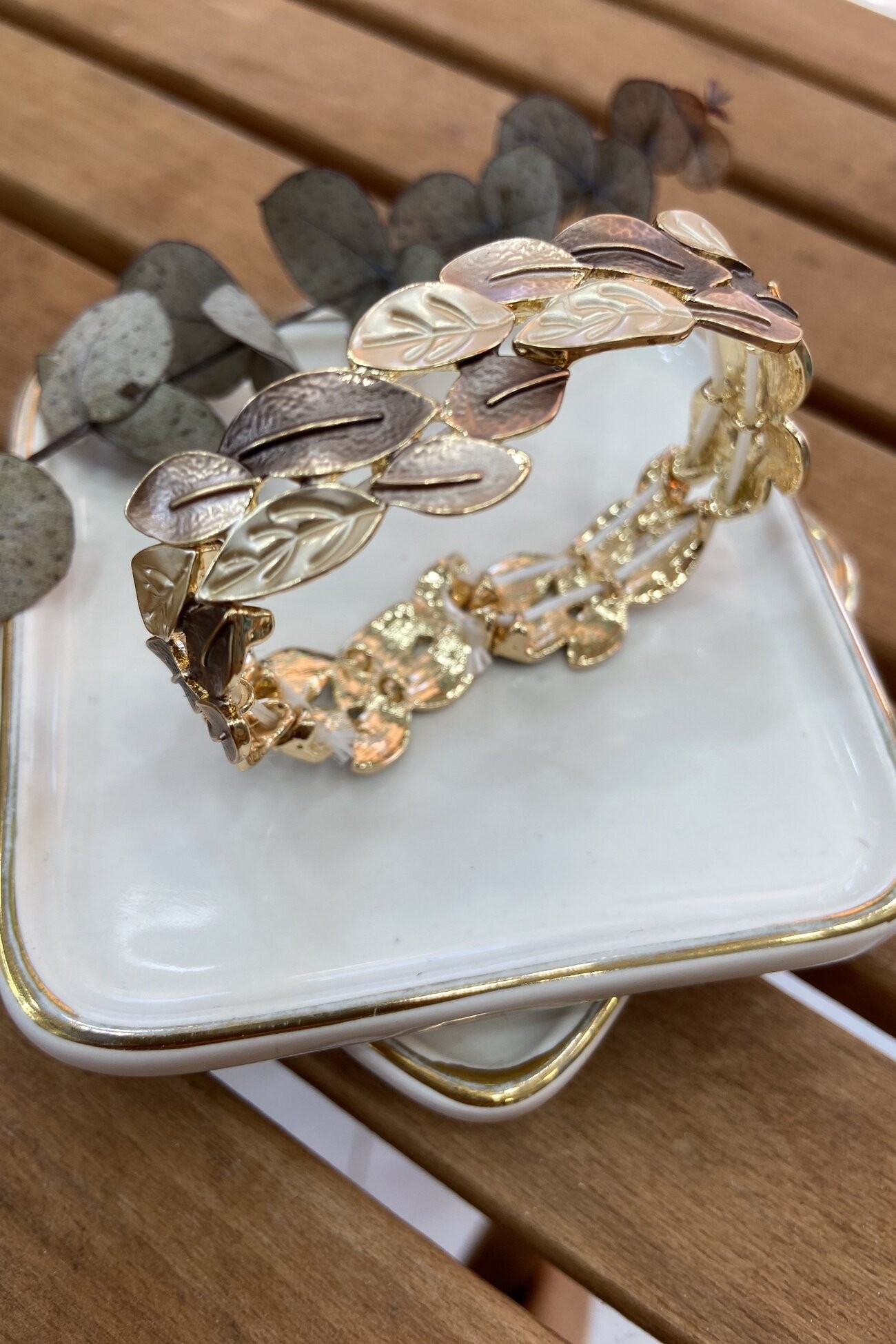 14K Altın Kaplama Floral Serisi Bilezik