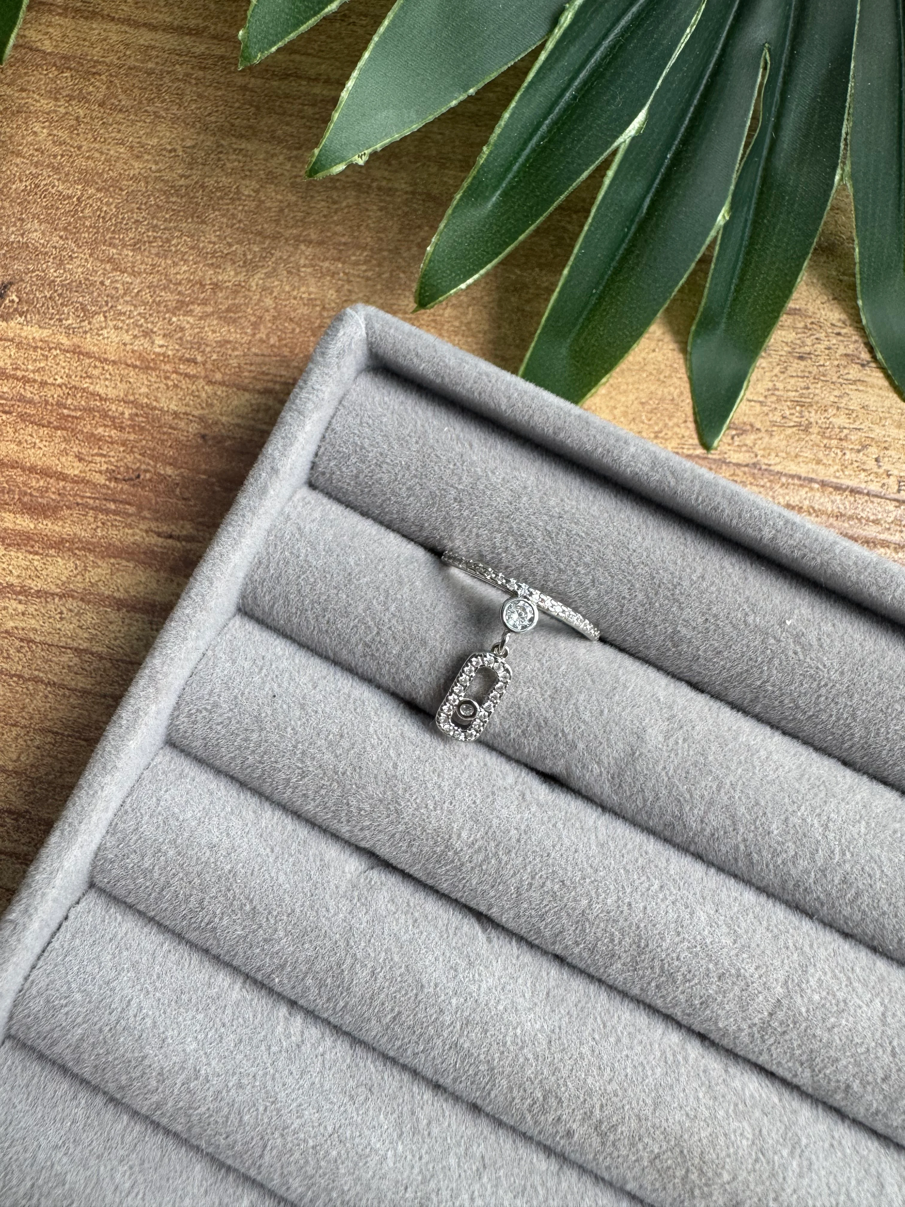 14K Altın Kaplama Sallantılı Marka Yüzük Silver