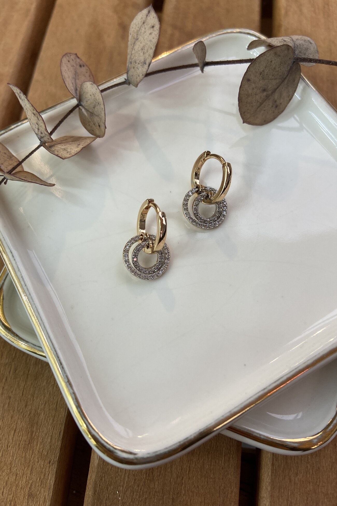 Özel Seri İkili Çember Küpe Rose Gold