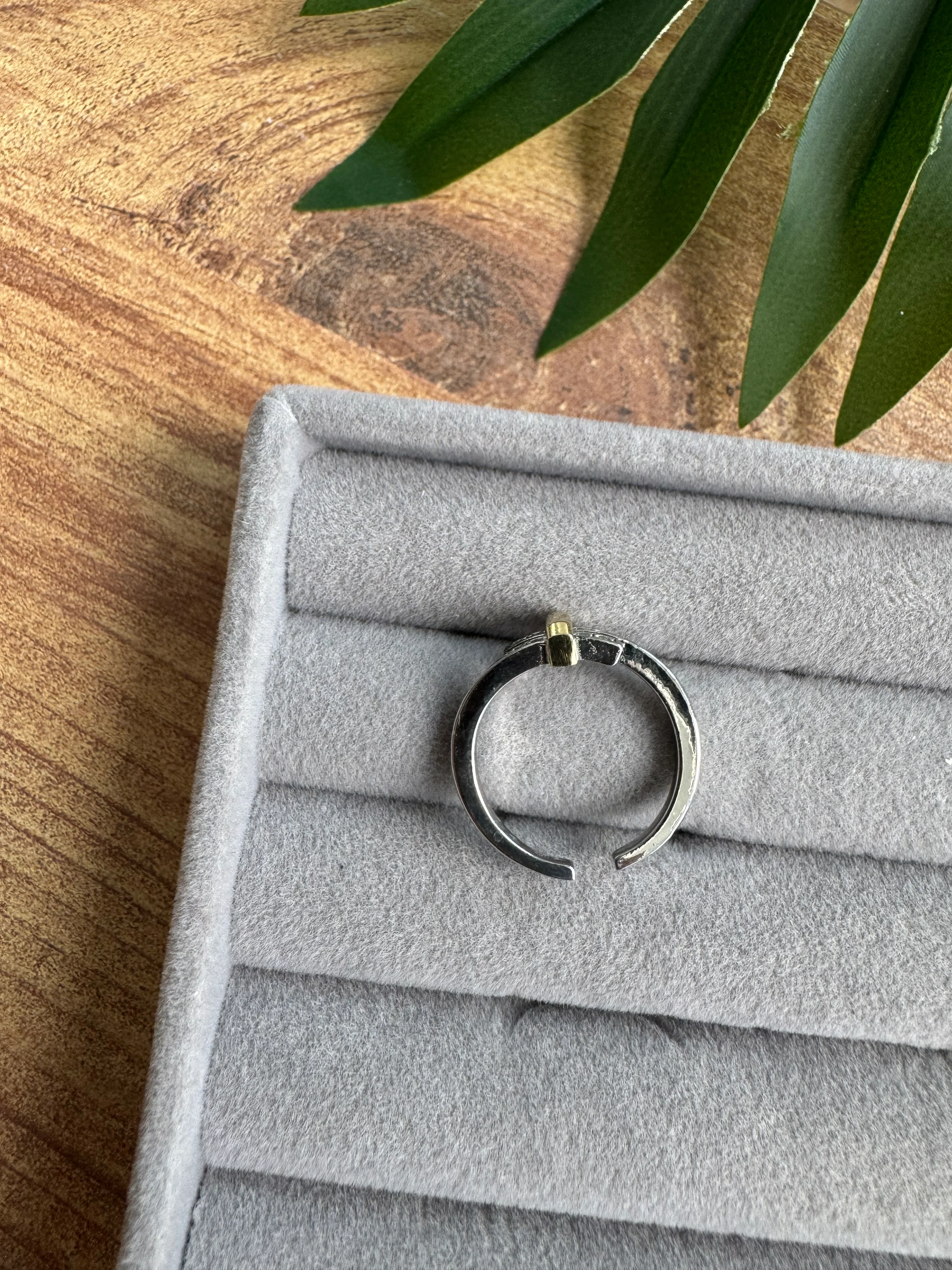 14K Altın Kaplama Çift Renk Marka Yüzük