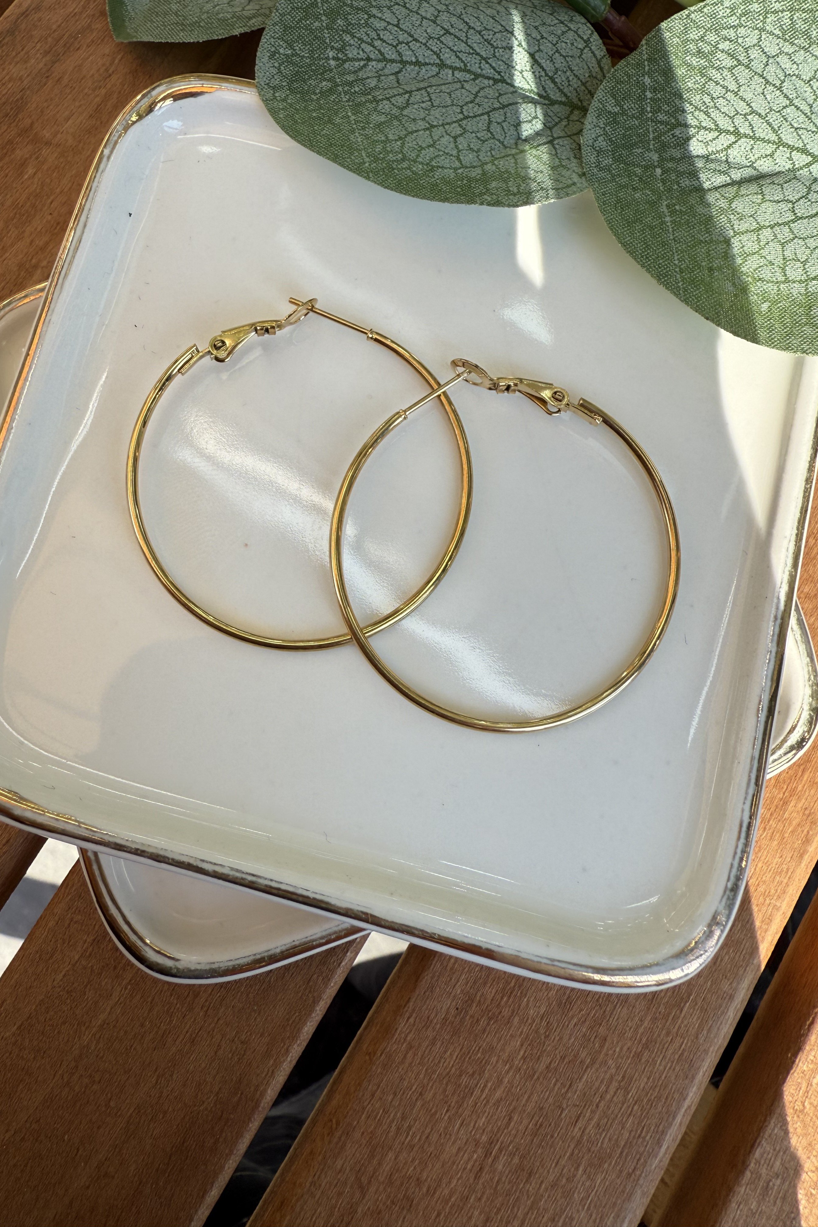 Çelik Halka Küpe Gold (Çap:4cm)