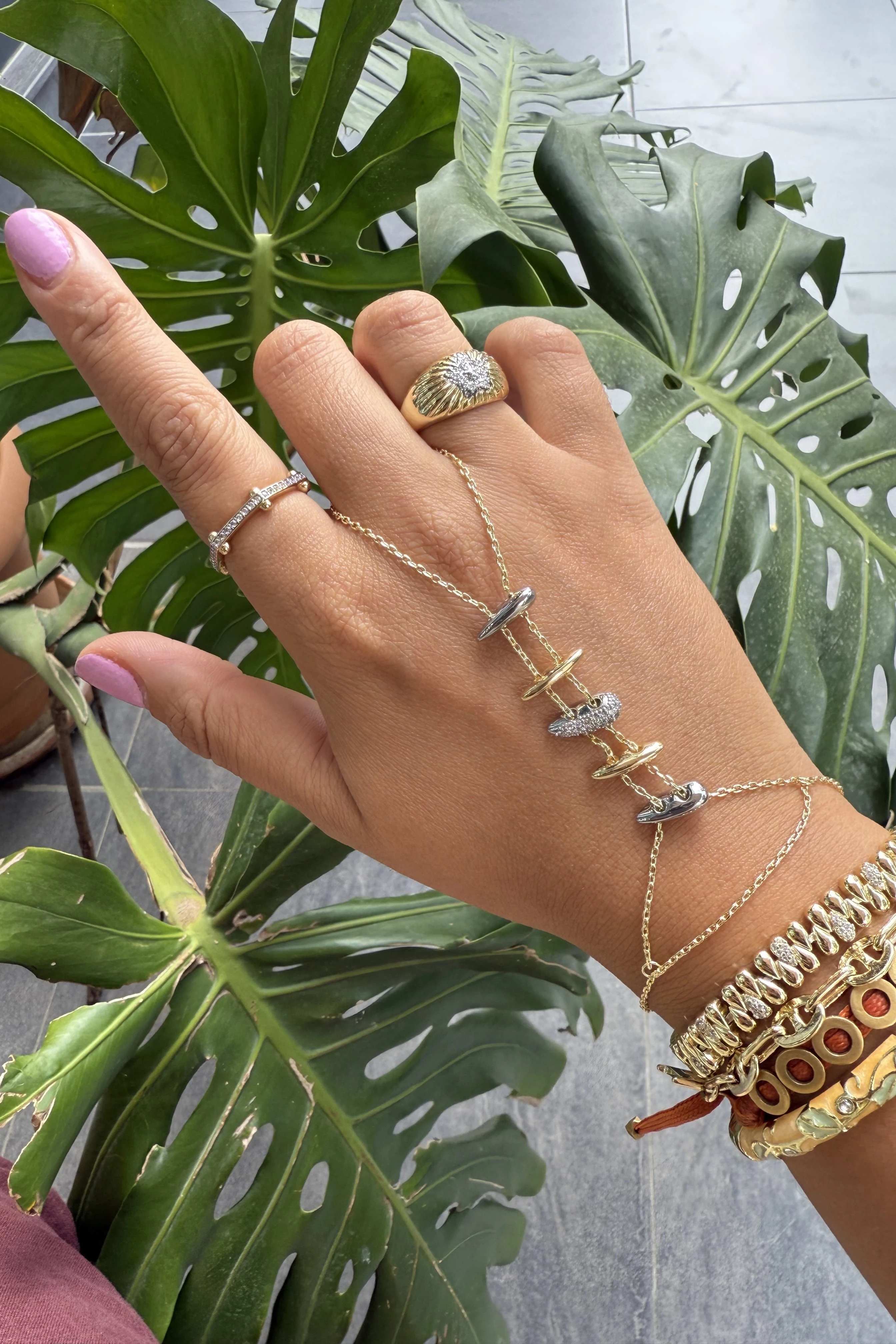 14K Altın Kaplama Gold&Silver Çakıl Şahmeran