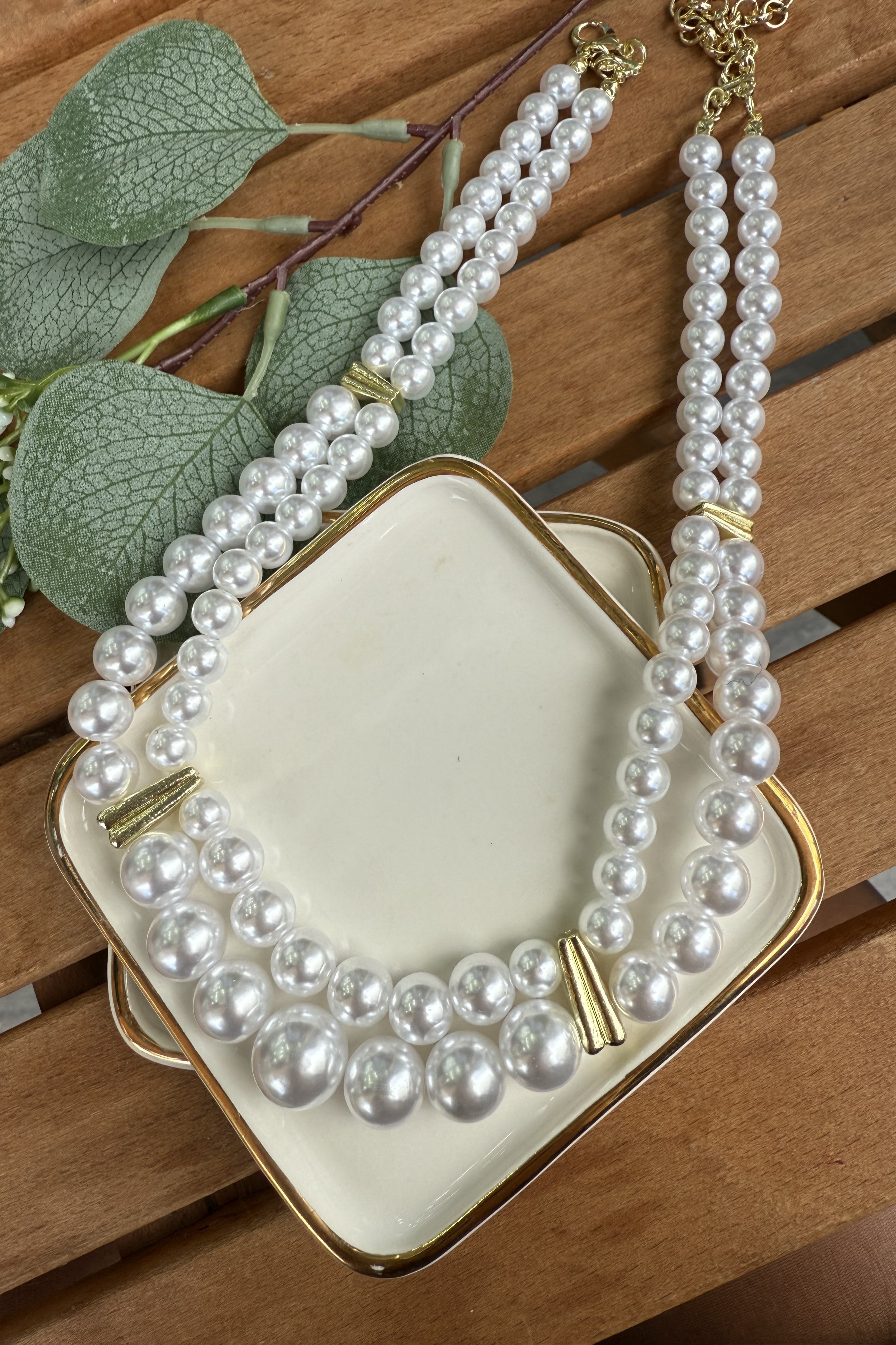 İki Sıra İnci Mng Kolye 50cm