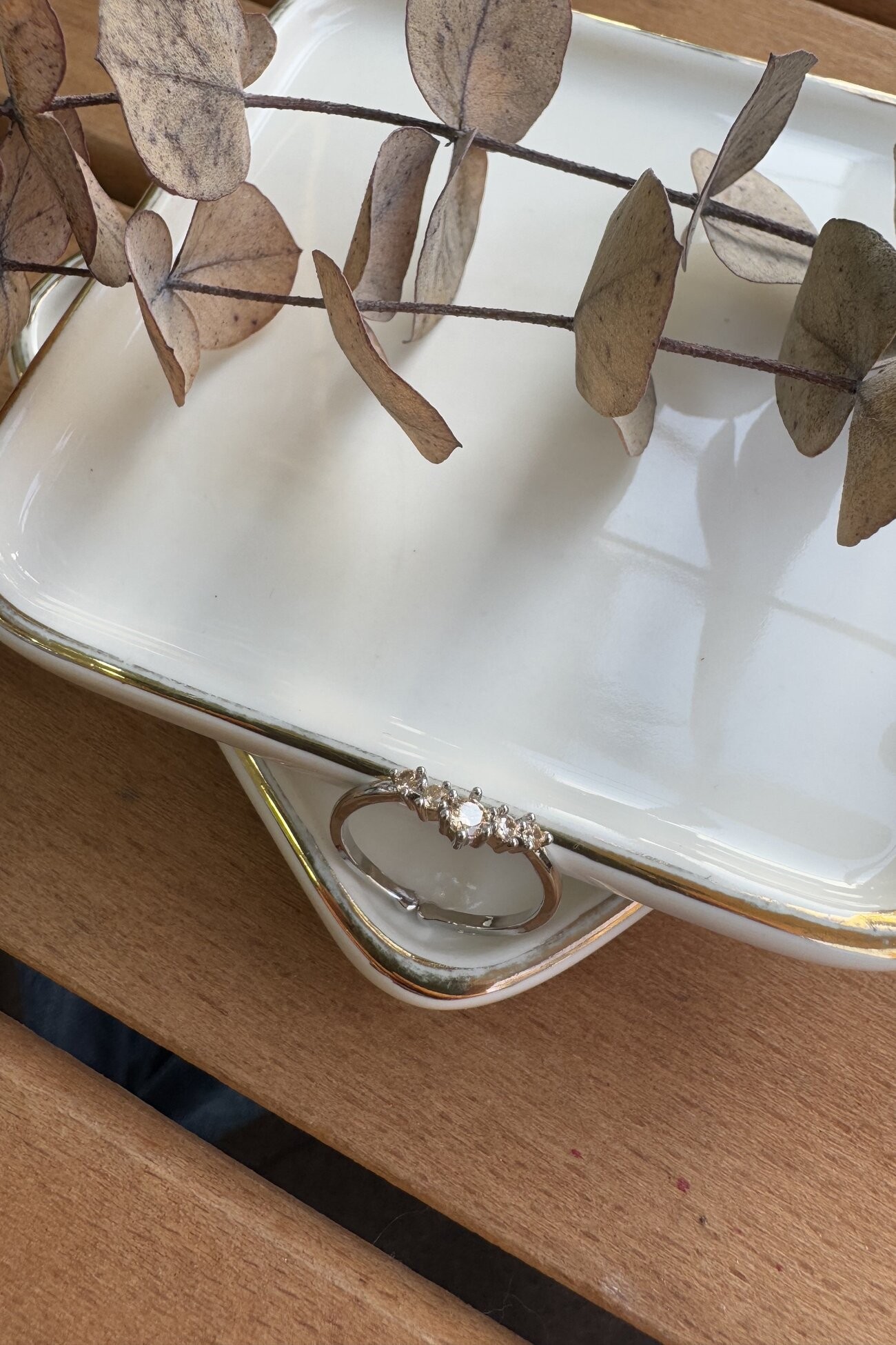 14K Altın Kaplama Sıralı Yuvarlak Taşlı Minimal Yüzük Silver