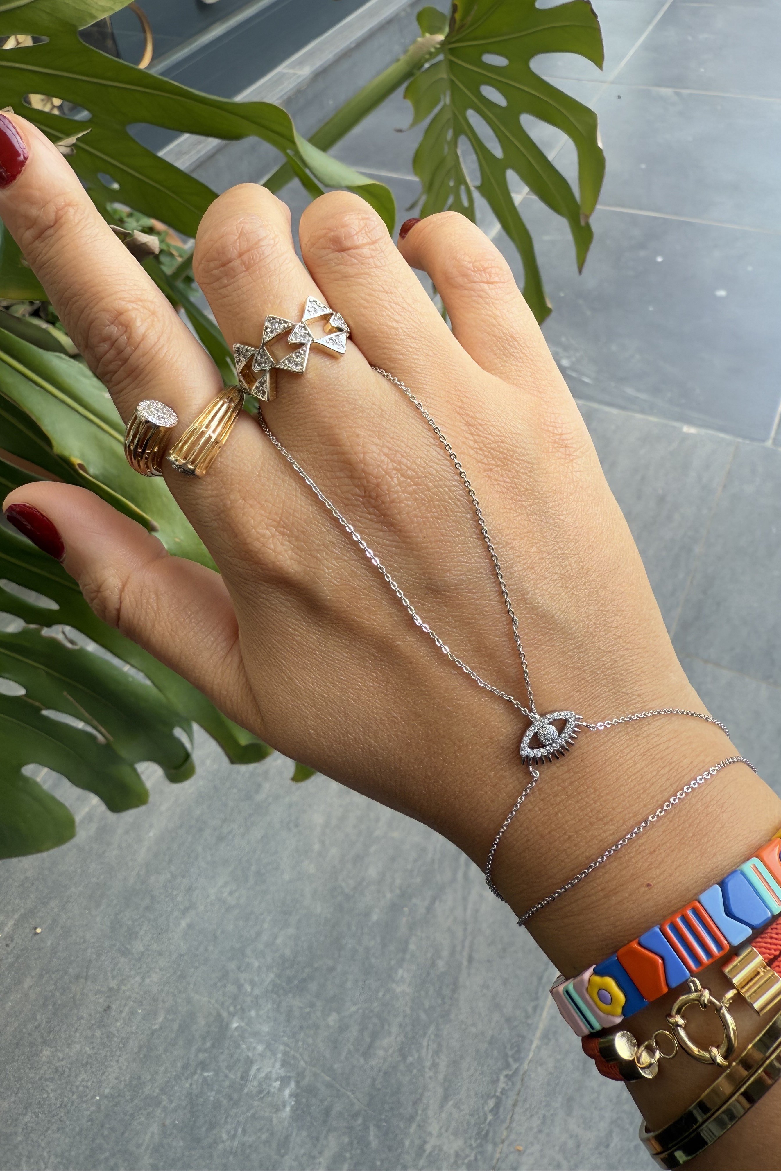 14K Altın Kaplama Kirpikli Göz Şahmeran Silver