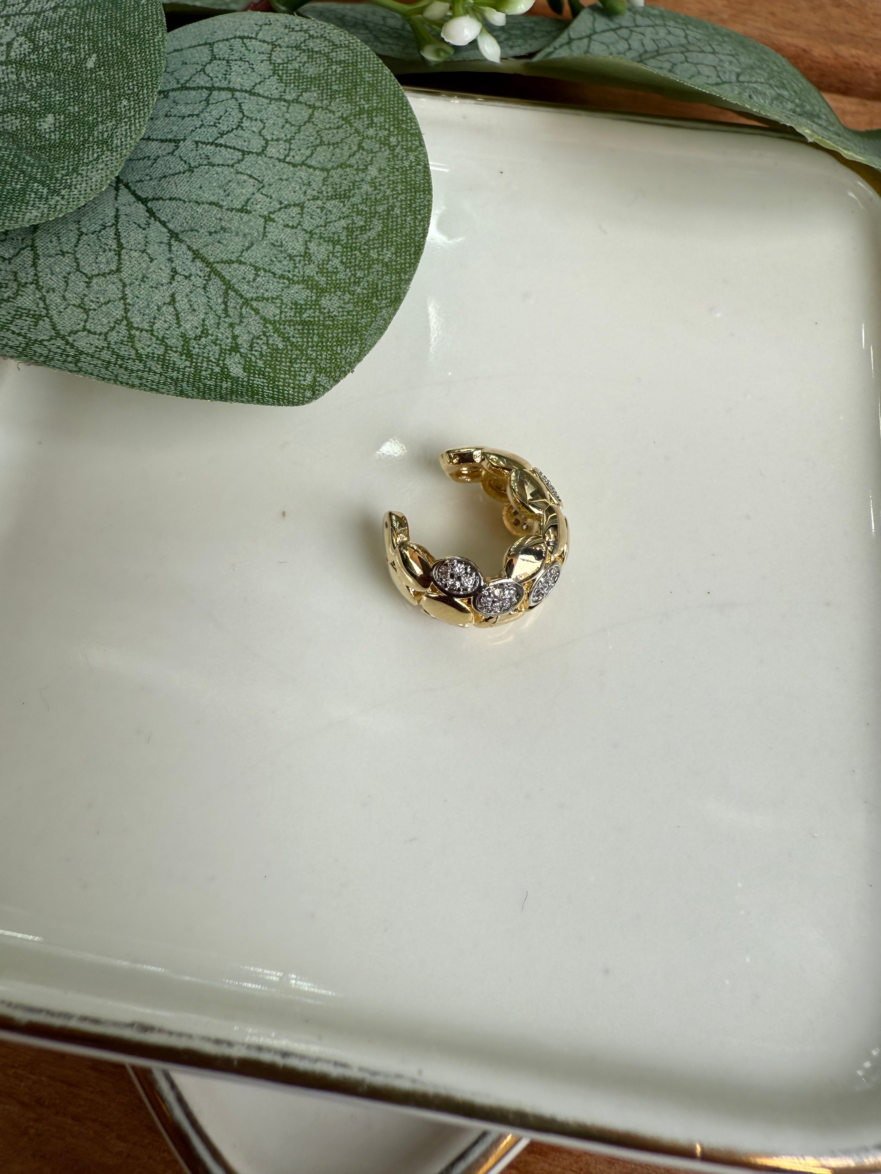 14K Altın Kaplama Eklemli Kıkırdak Küpe