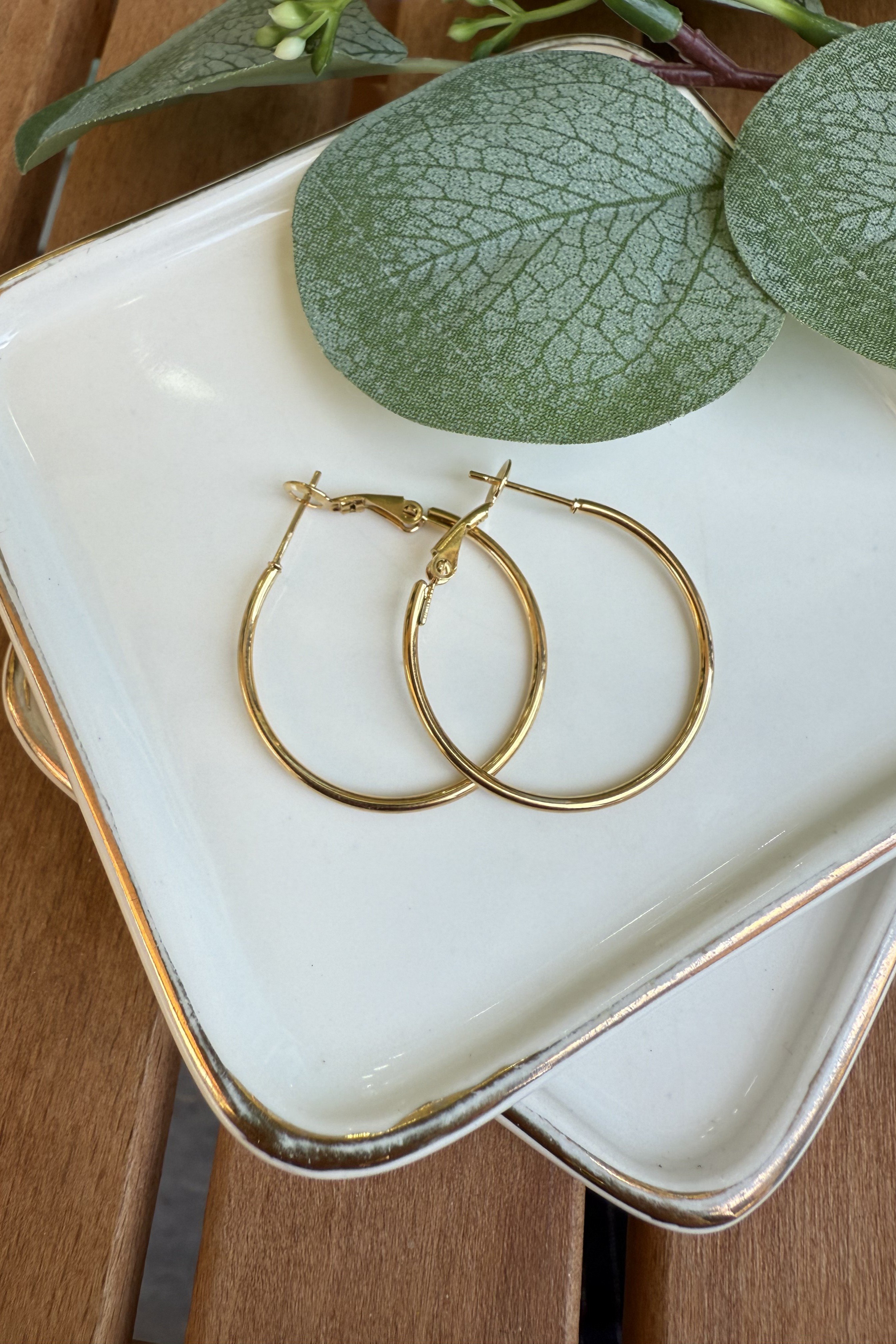 Çelik Halka Küpe Gold (Çap:3cm)