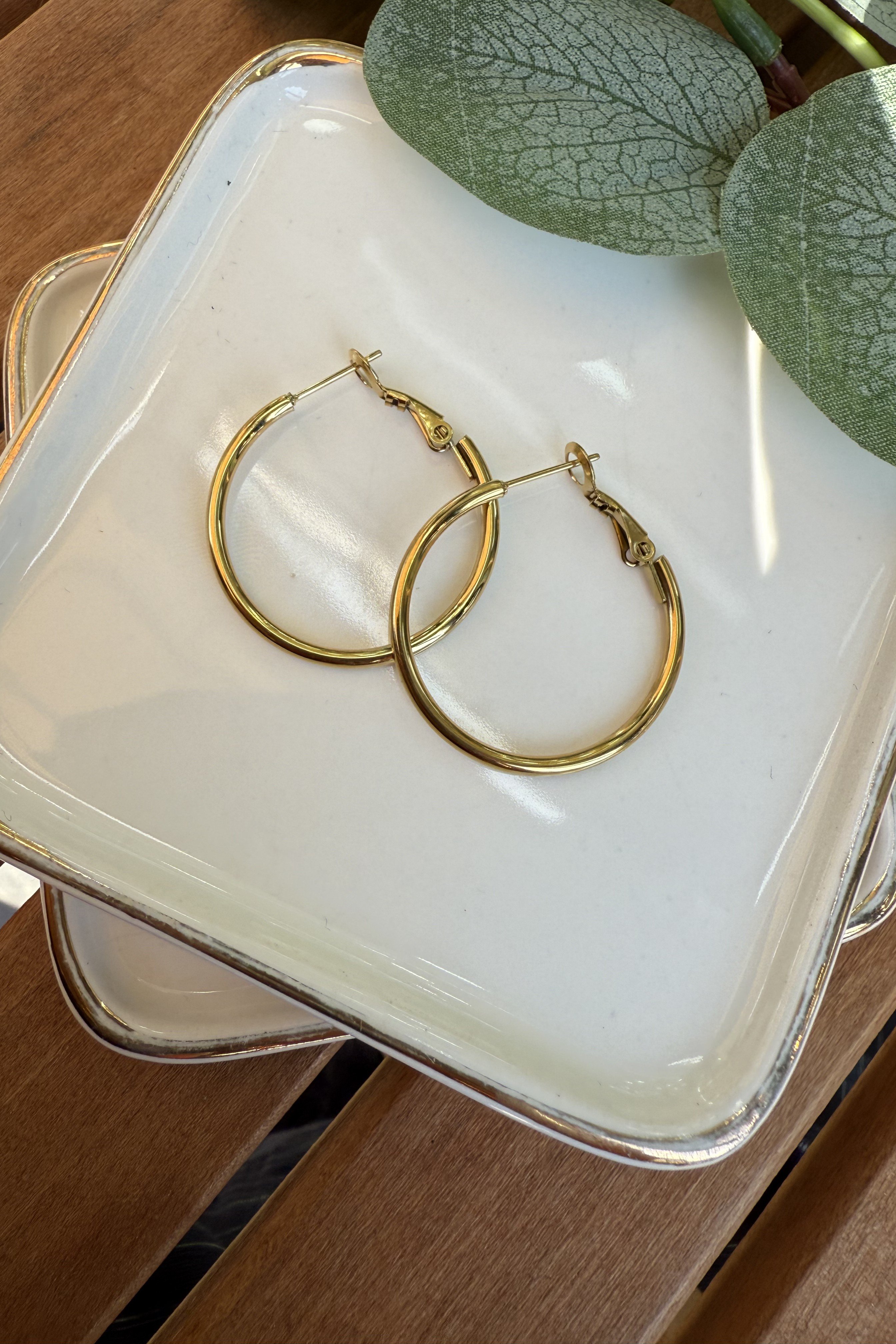 Çelik Halka Küpe Gold (Çap:3cm)