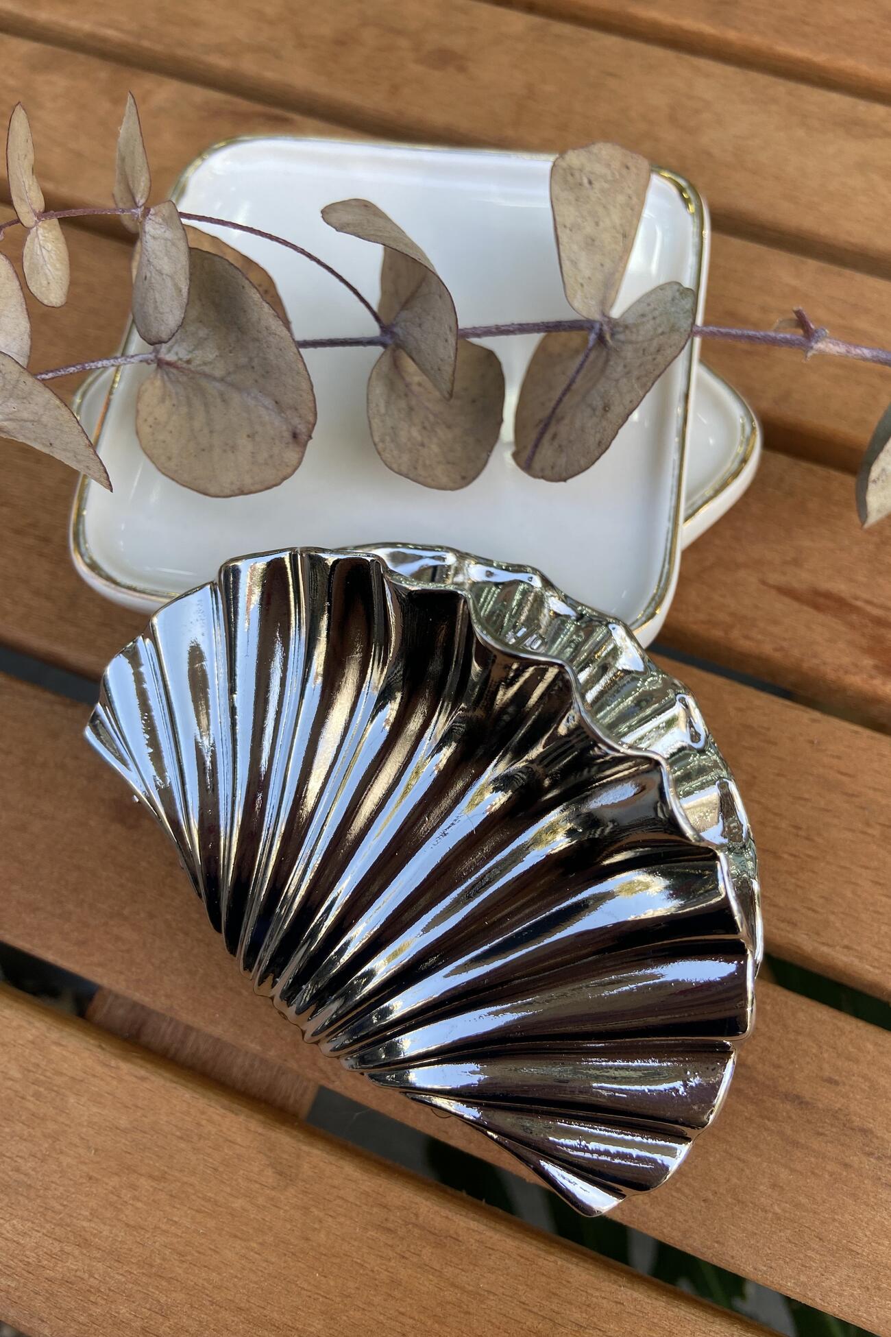 Midye Metal Mandal Toka Silver