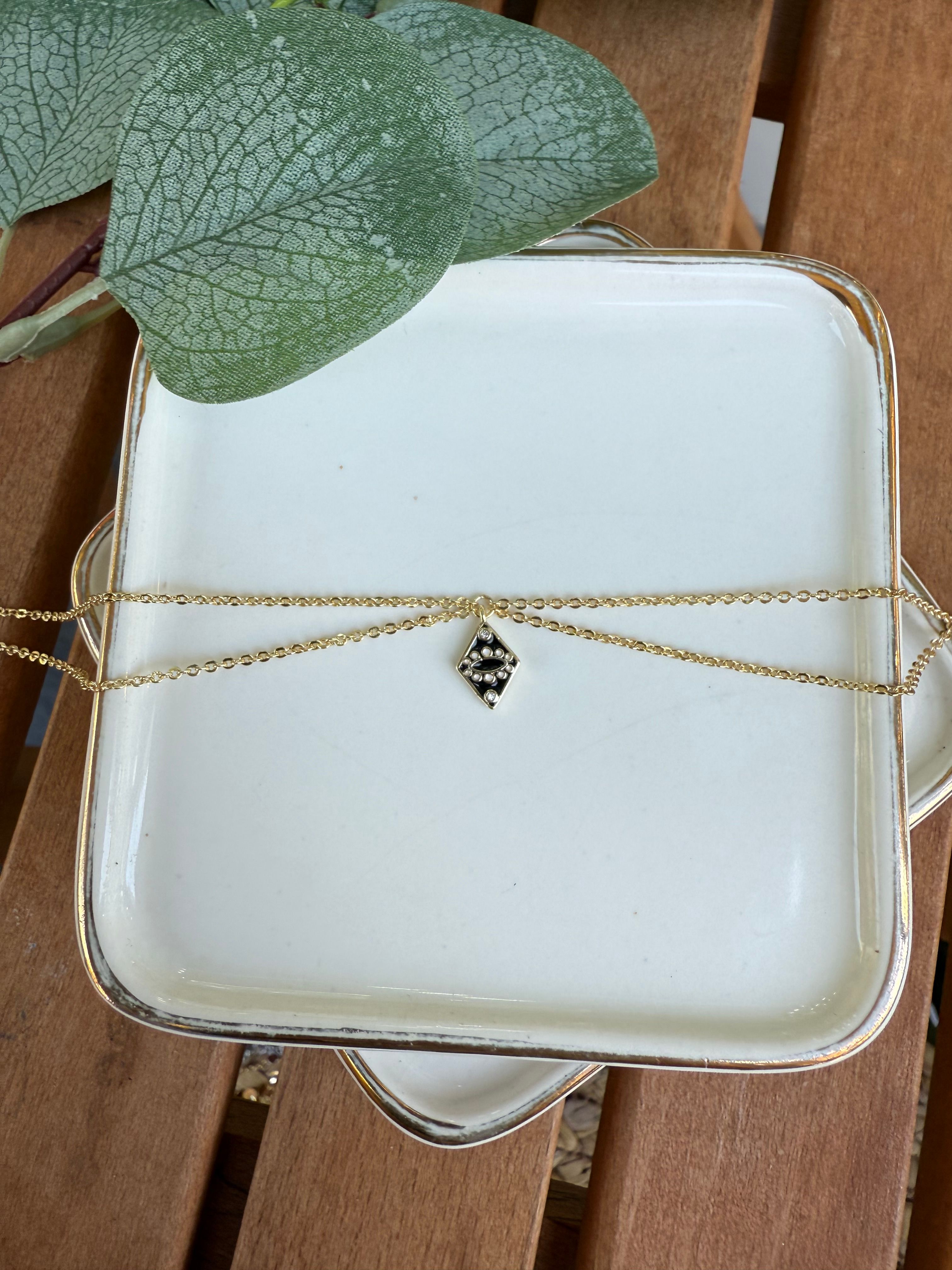 14K Altın Kaplama Ortası Mineli Göz Halhal Gold 28cm