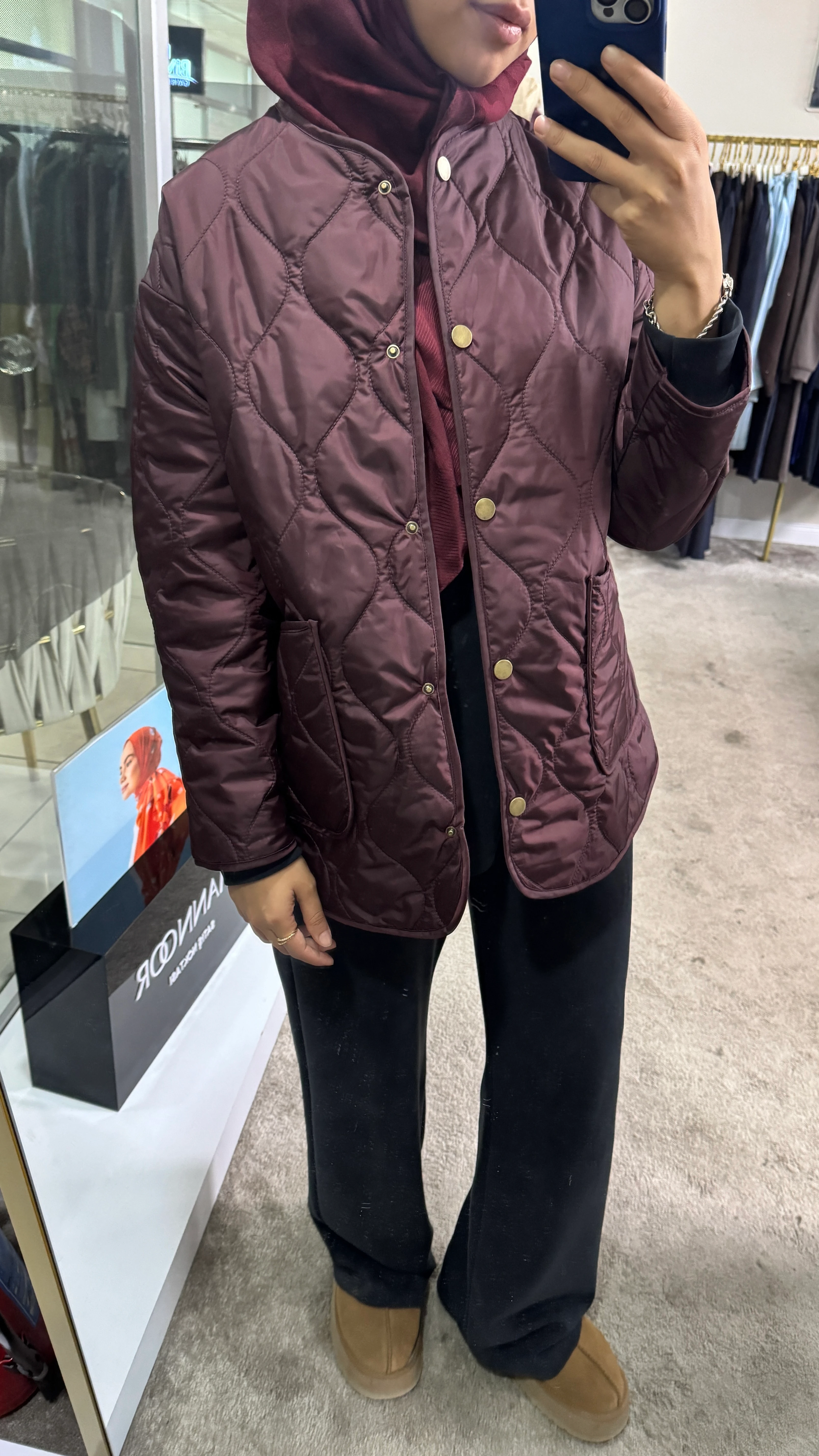 Muadil Kapitone mont - Bordo