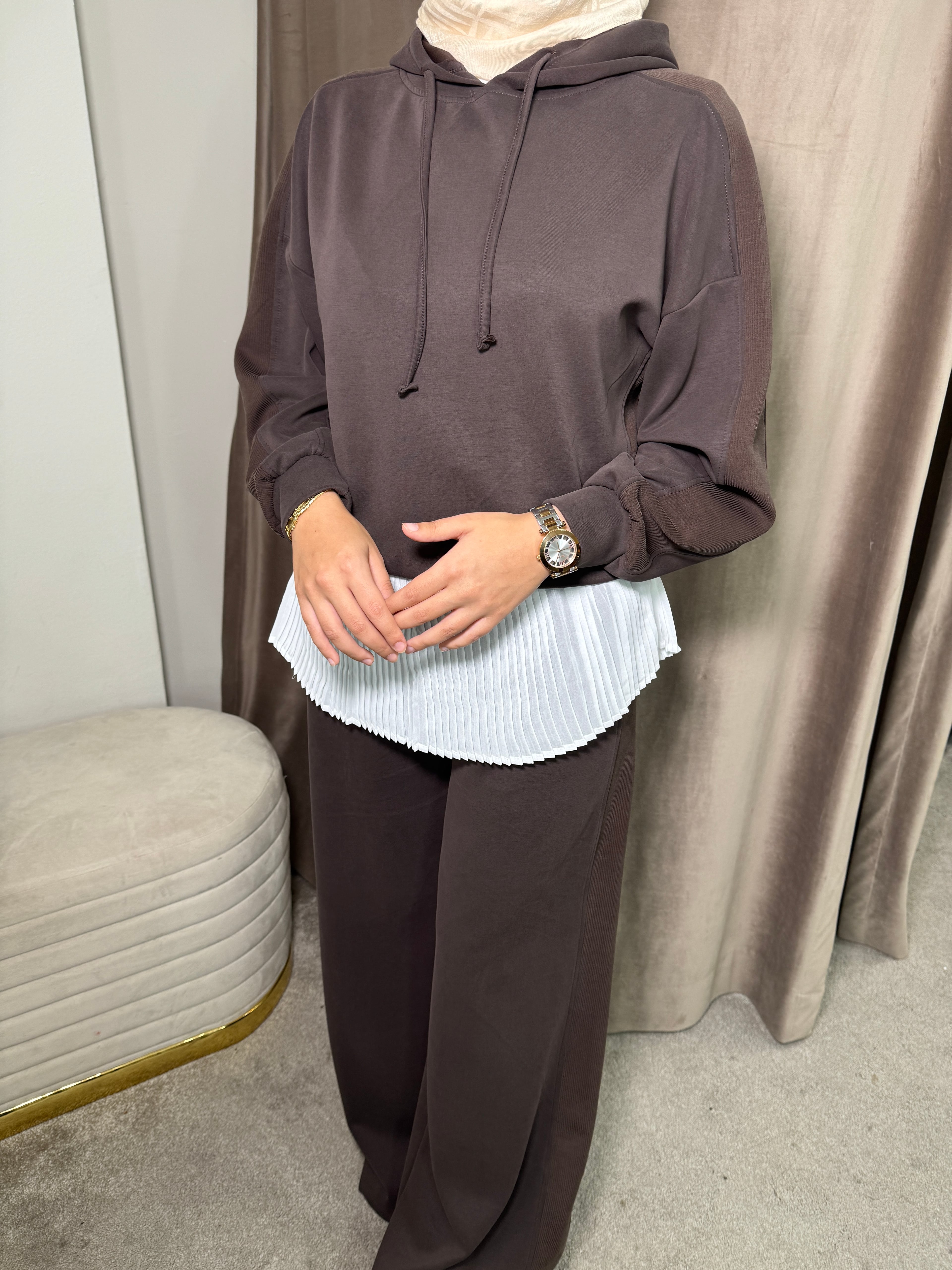 Kapüşonlu Oysho Takım Acı Kahve