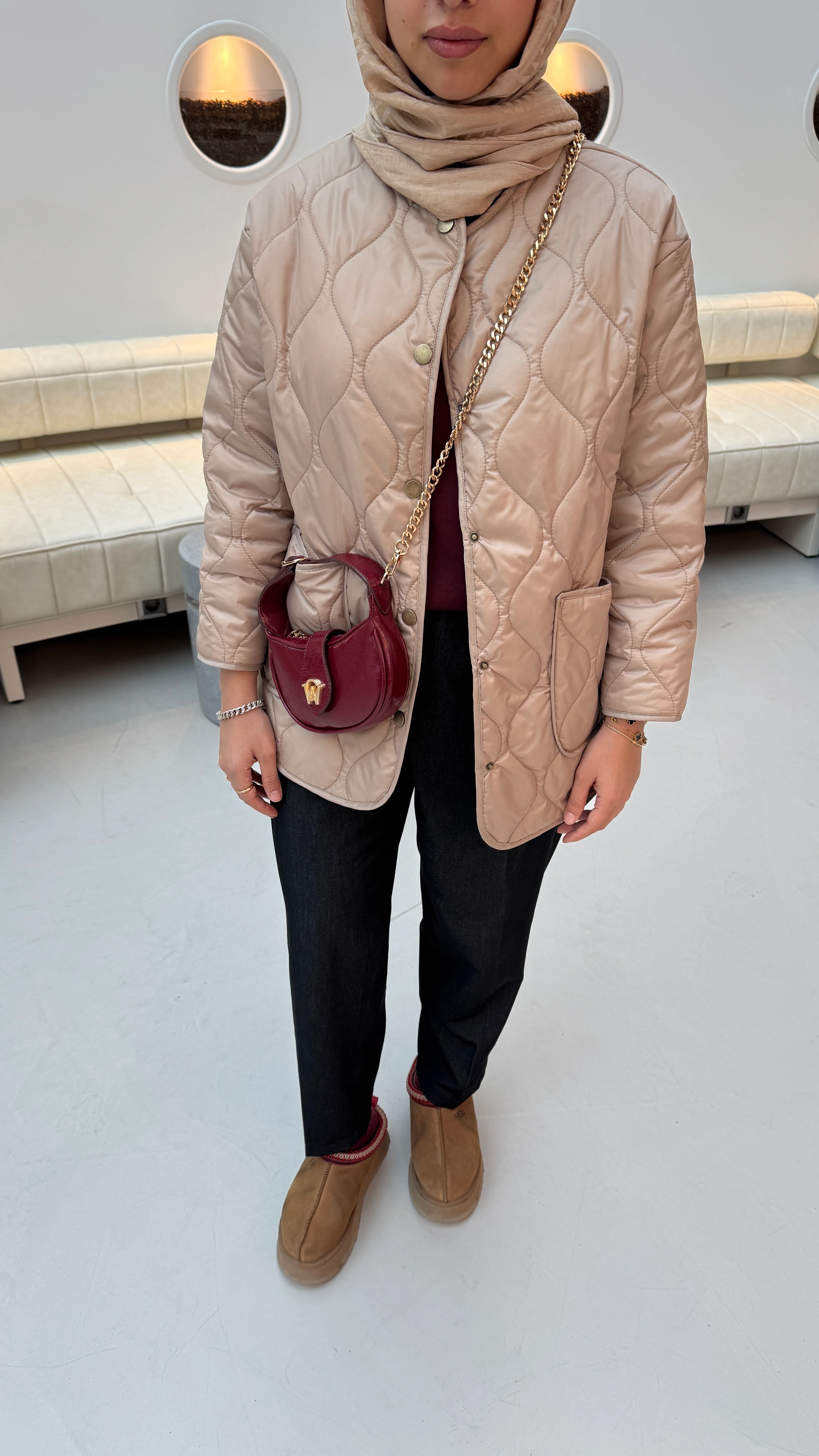 Muadil kapitone mont •Camel