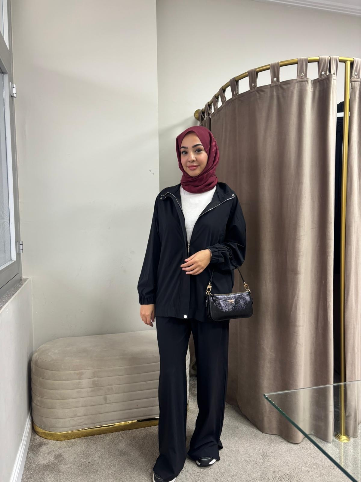 Fermuar detaylı paraşüt eşofman takımı