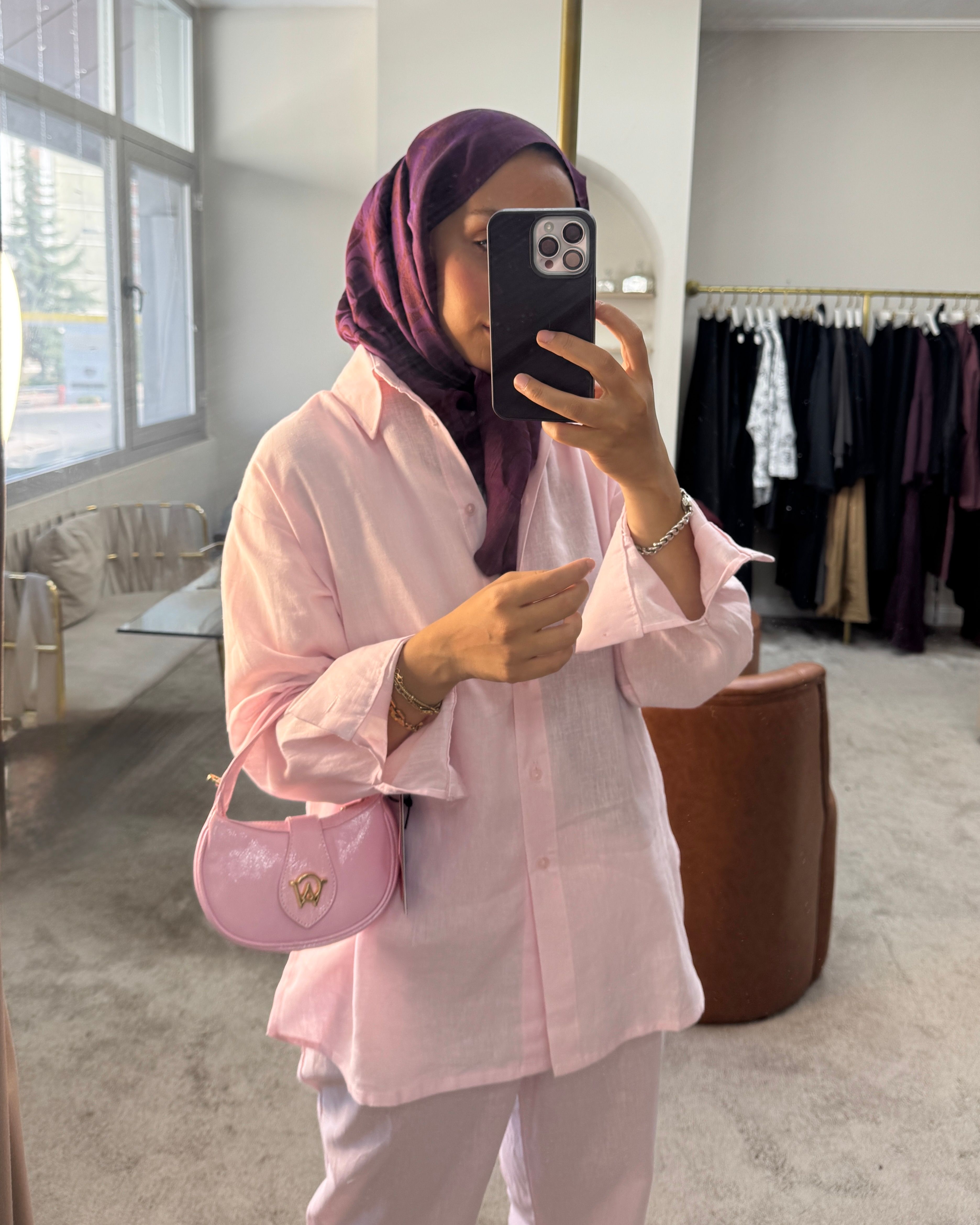 Keten takım / pembe